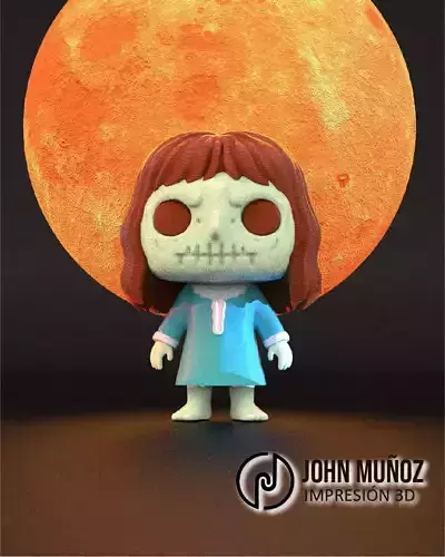 Regan Exorcista Girl - figure Version and Keychain 3D print model