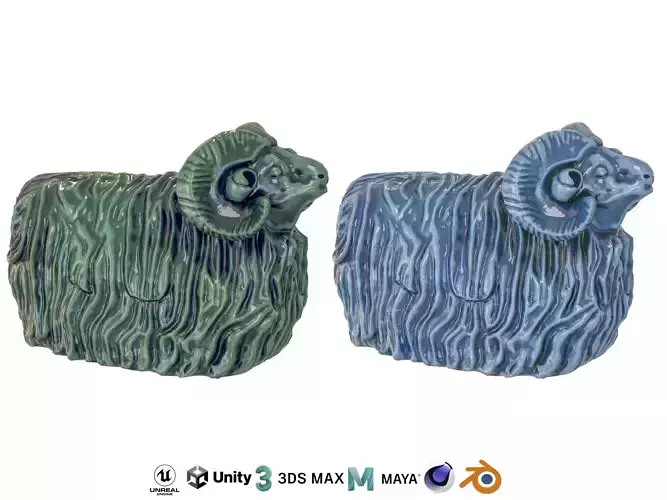 Garden ram Porcelain statues