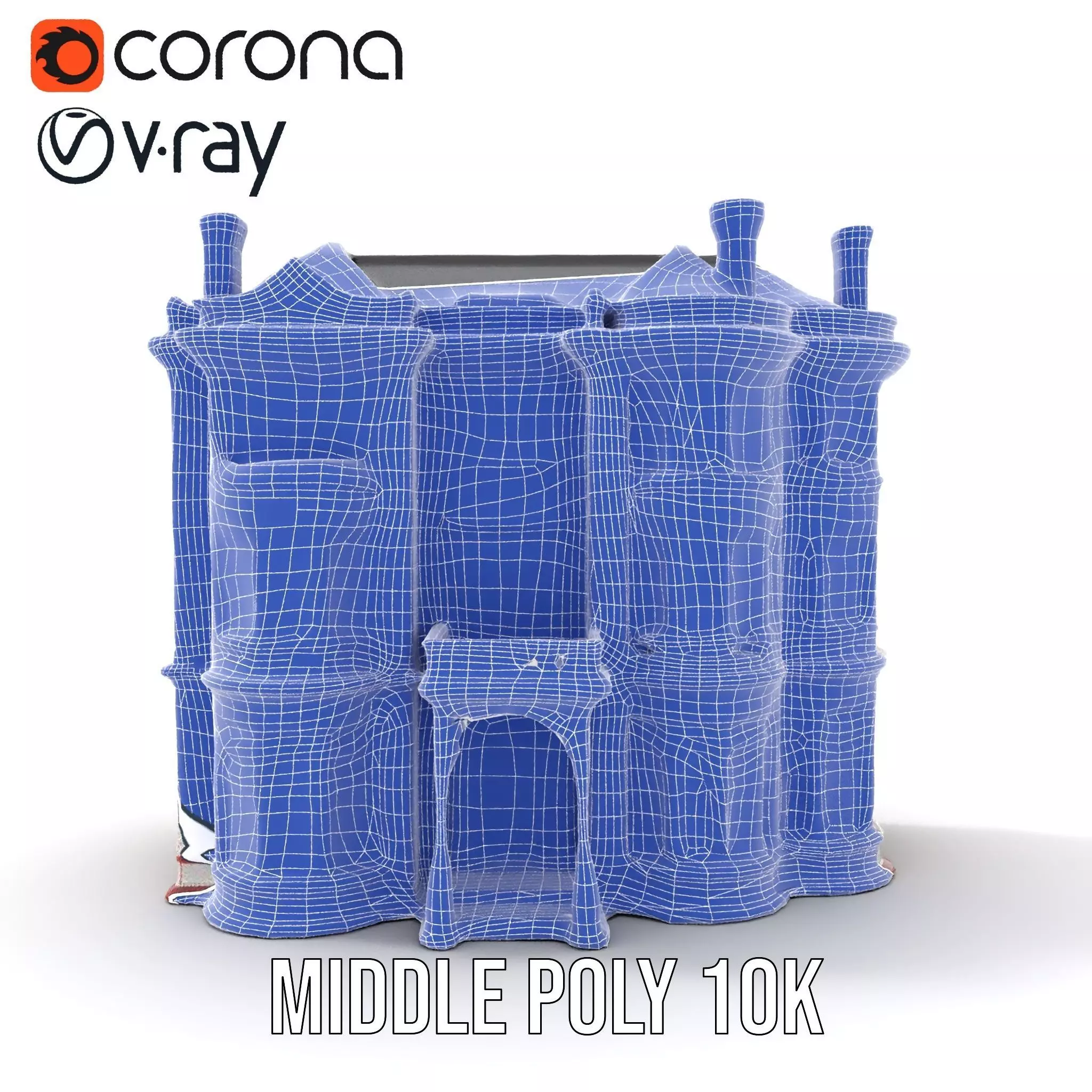 Victorian Pink Mansion model pack Low-poly 3D model_31