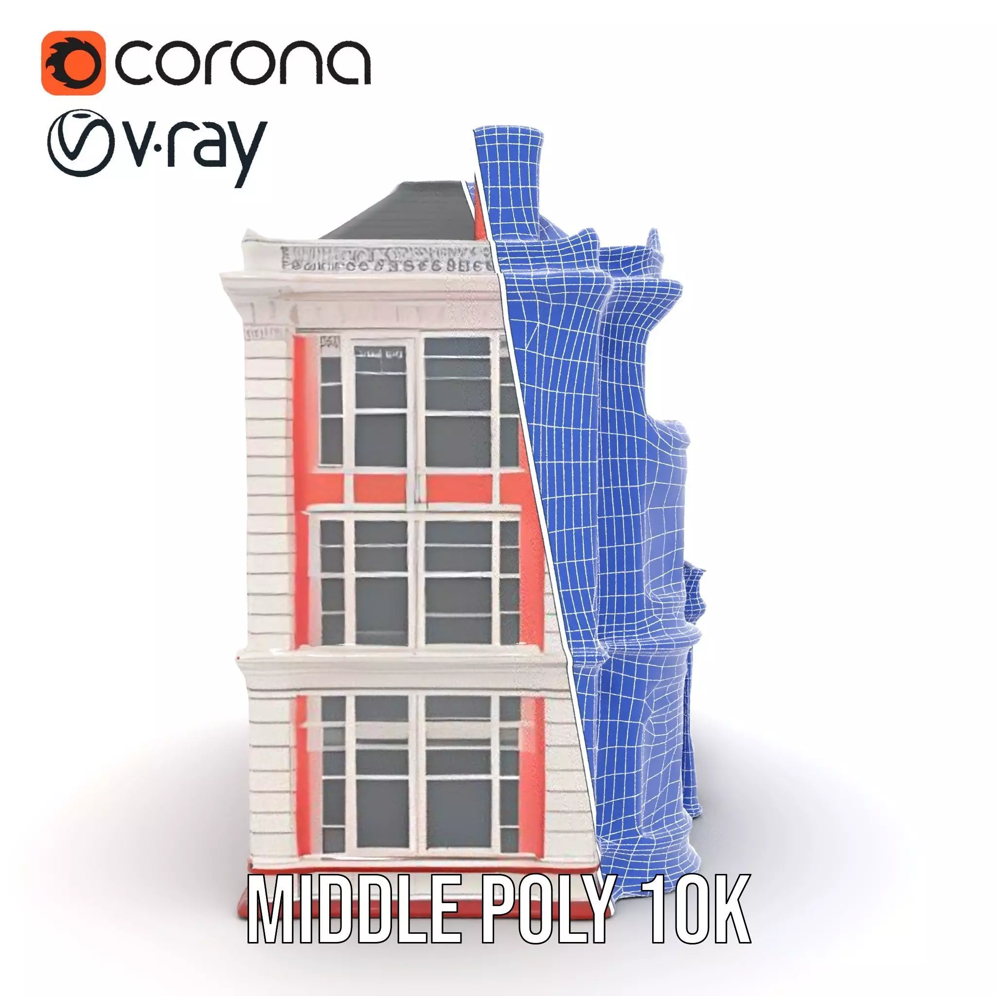 Victorian Pink Mansion model pack Low-poly 3D model_28