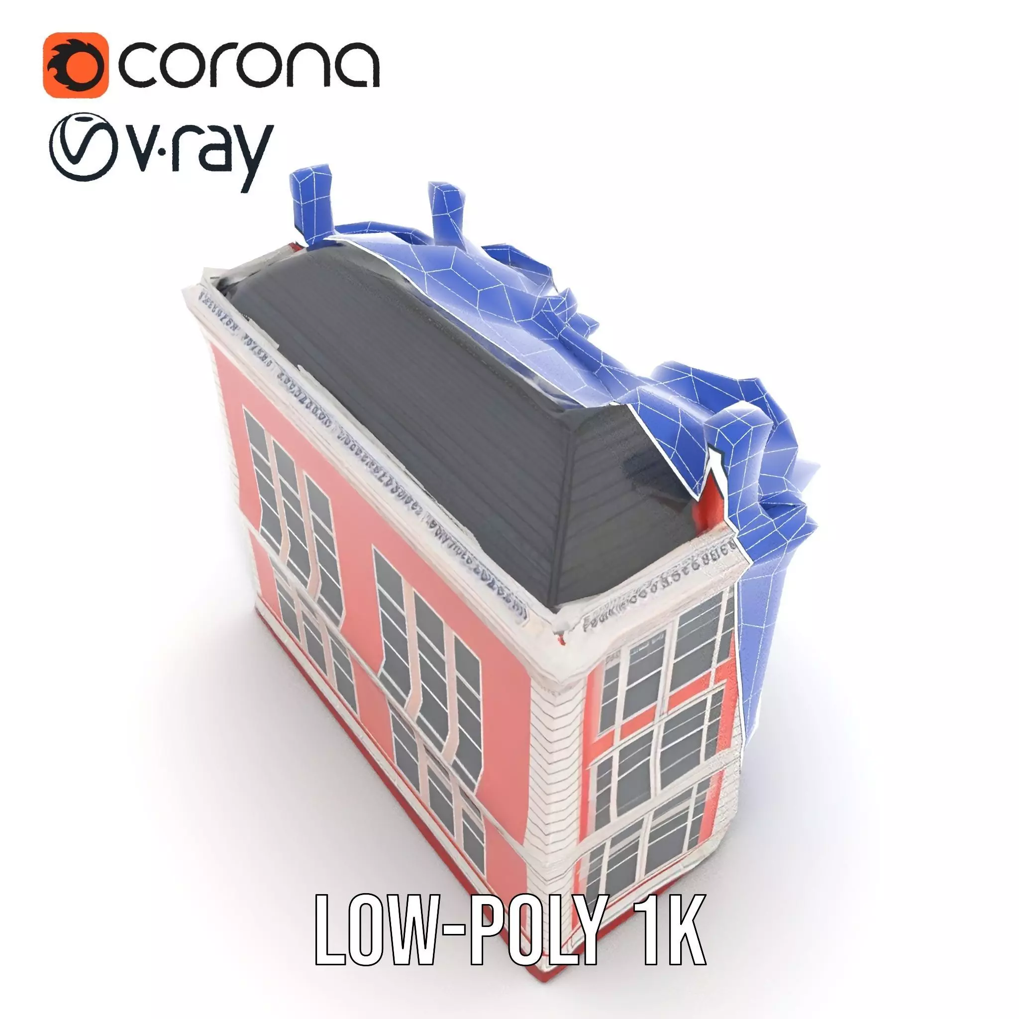 Victorian Pink Mansion model pack Low-poly 3D model_29