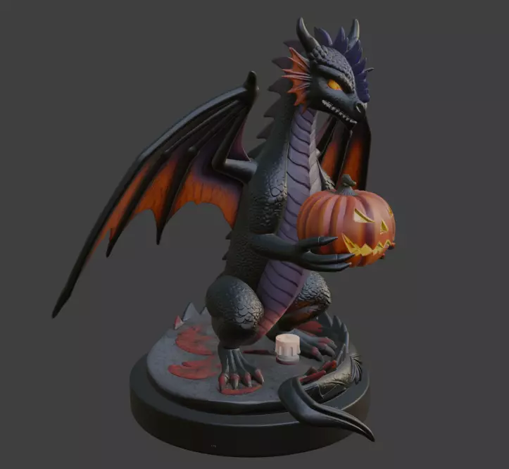 Halloween Black Demon 3D Model 3D print model_2