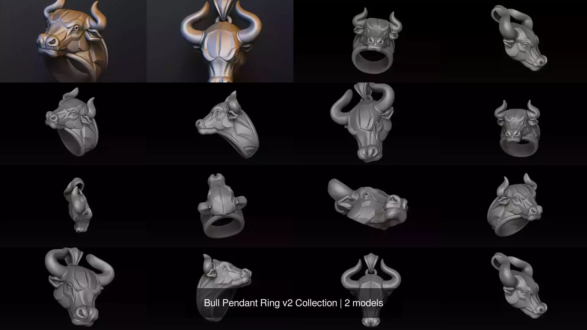 Bull Pendant Ring v2 Collection _1