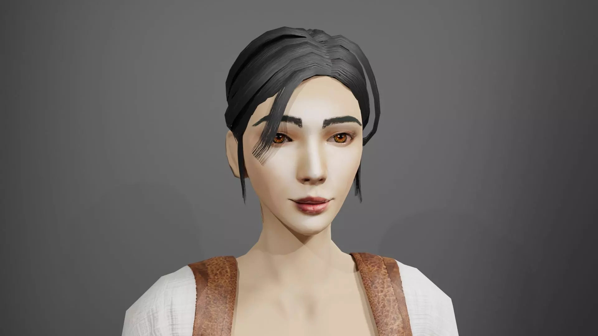 Fantasy Stylized Tavern Maid NPC Game Ready Character for Unity Low-poly 3D model_2