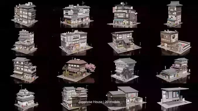 Japanese House 3D Model Collection