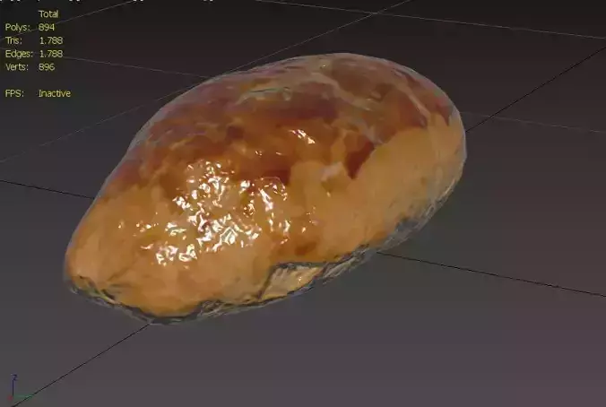 Pastry M02 Low-poly 3D model 3