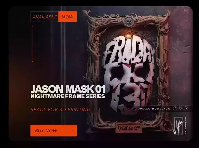 Nightmare Frame Series Jason Mask 01 3D print model Nightmare Frame Series Jason Mask 01 3D print model