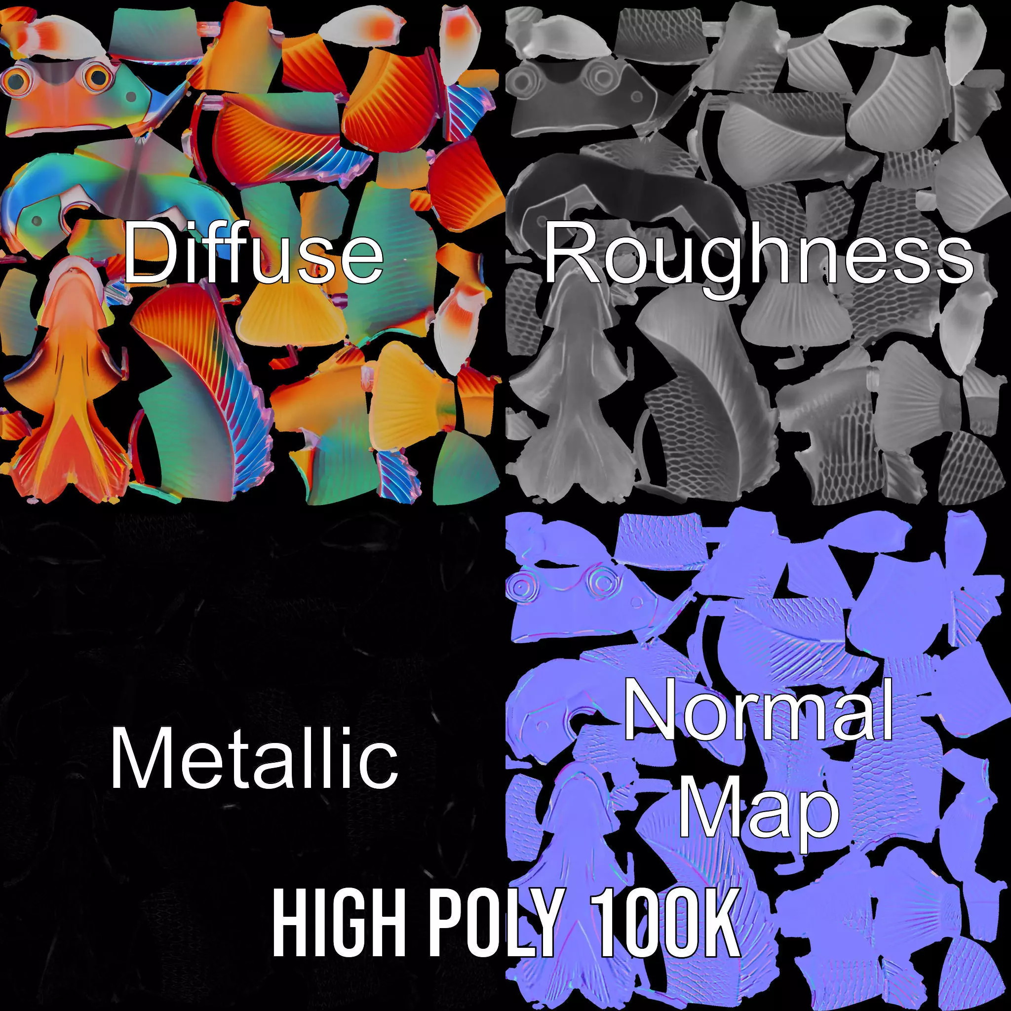 Vibrant Aquatic Fish model pack Low-poly 3D model_4