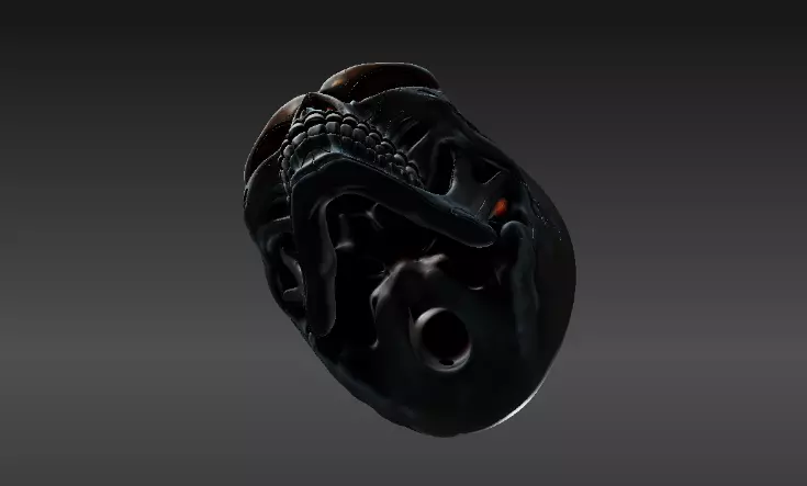 Skull Bowl 3D Print Model Haunted Halloween Print-Ready 3D print model_6