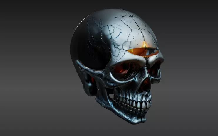 Skull Bowl 3D Print Model Haunted Halloween Print-Ready 3D print model_7