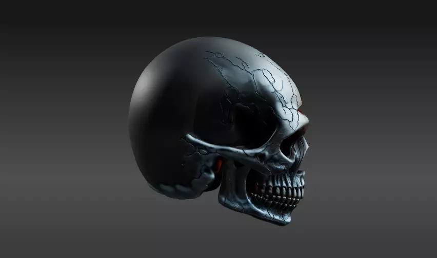 Skull Bowl 3D Print Model Haunted Halloween Print-Ready 3D print model_3