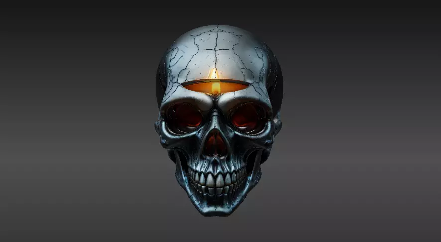 Skull Bowl 3D Print Model Haunted Halloween Print-Ready 3D print model_2