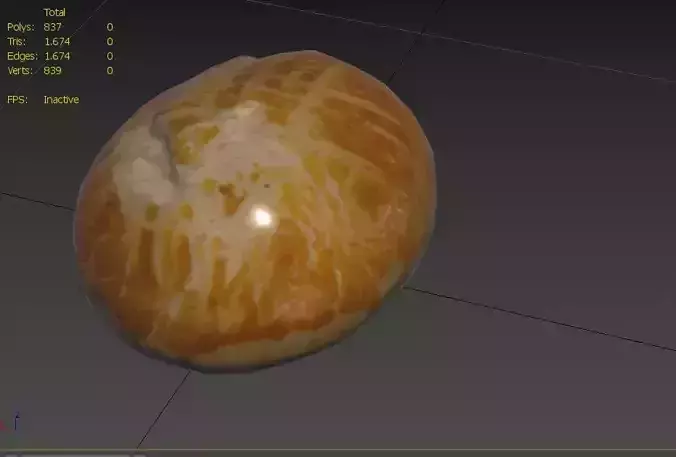 Pastry M06 Low-poly 3D model 3