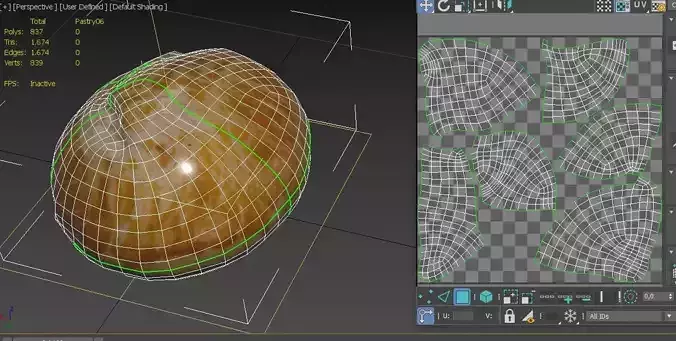Pastry M06 Low-poly 3D model 4