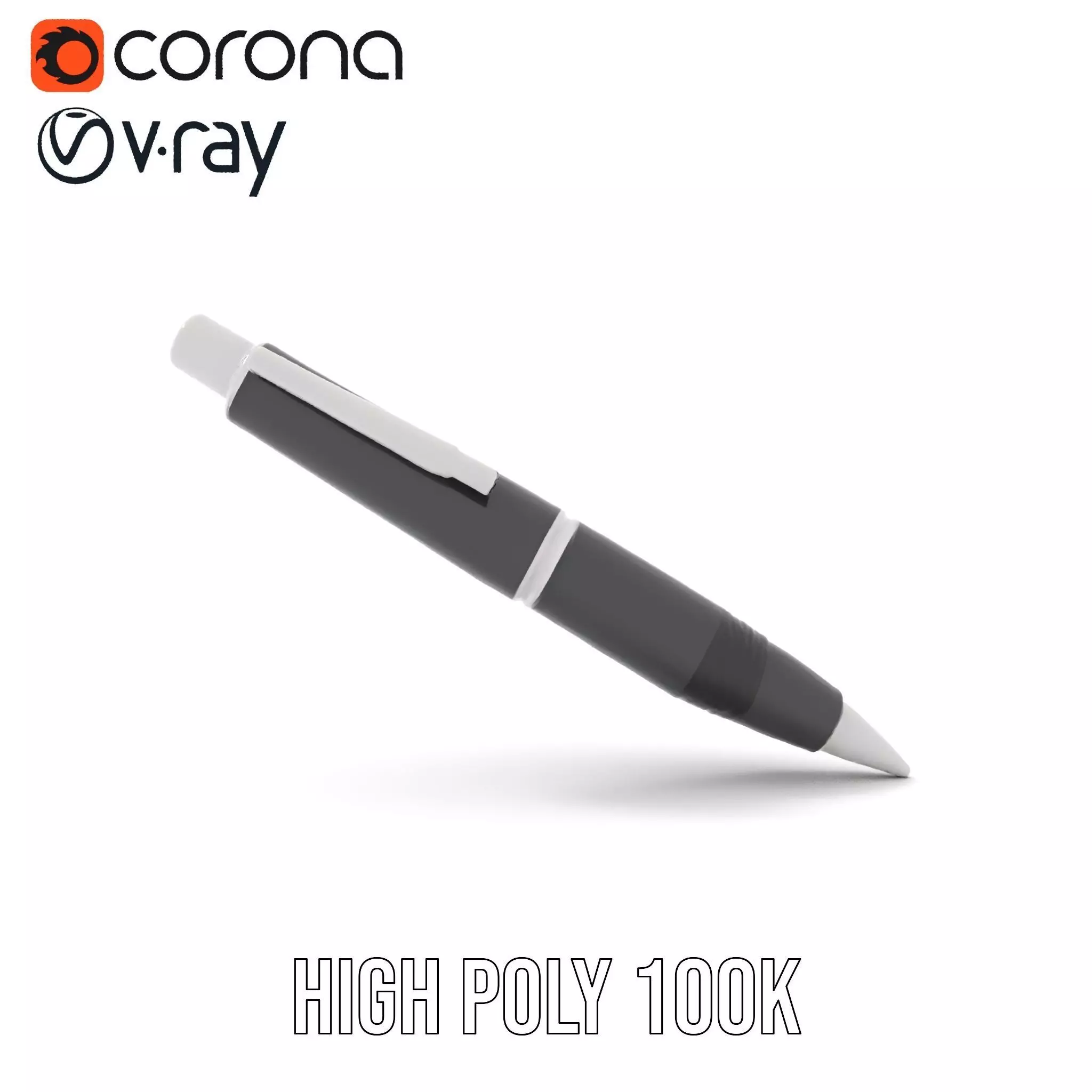Sleek Black Pen model pack Low-poly 3D model_16