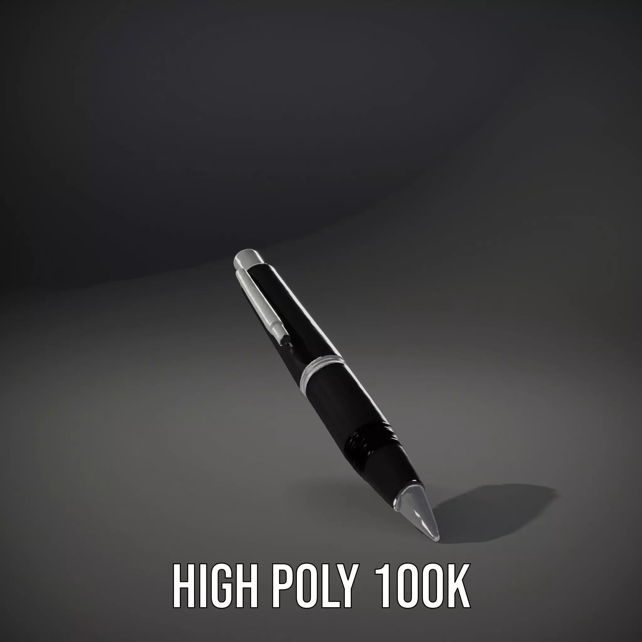 Sleek Black Pen model pack Low-poly 3D model_9