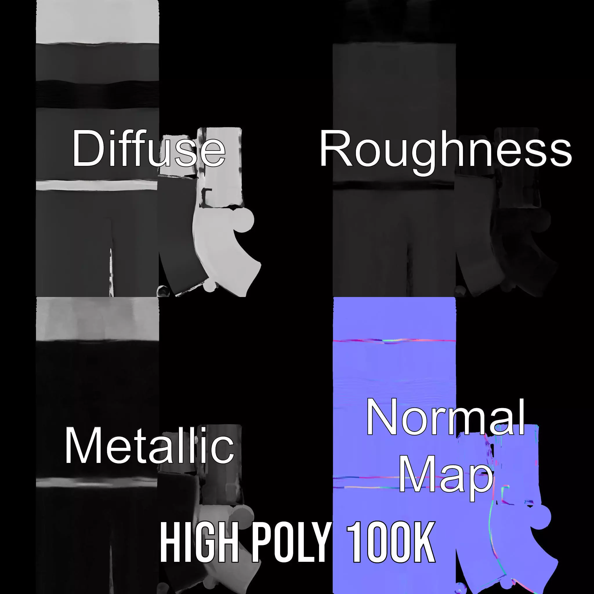 Sleek Black Pen model pack Low-poly 3D model_4