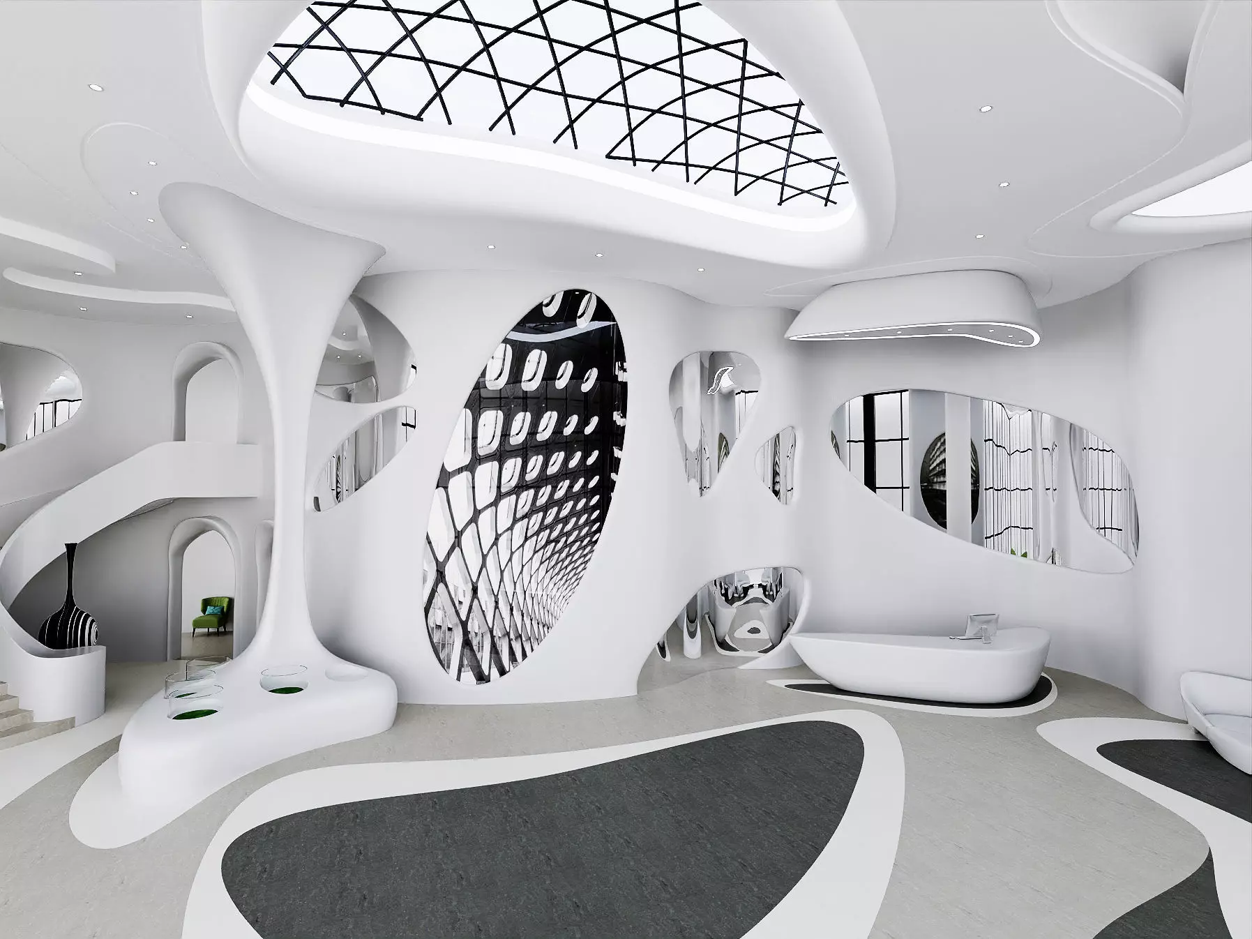 Futuristic Organic Interior Space 3D model