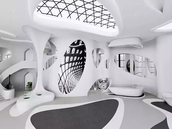 Futuristic Organic Interior Space