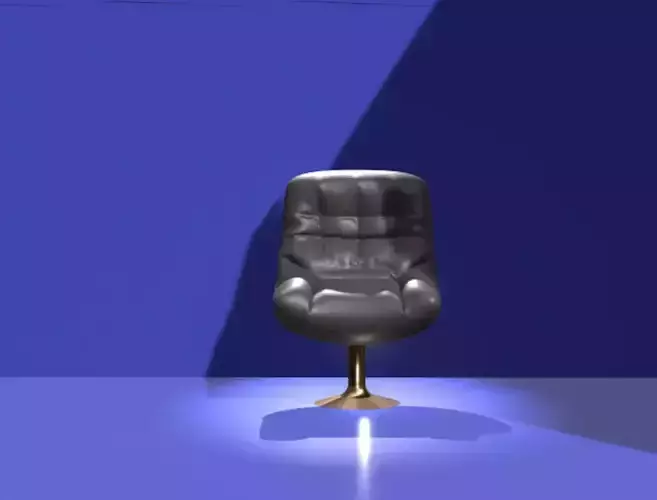 Modern Leather Swivel Chair 3D Model