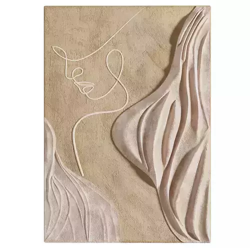Modern Wall Art Abstract Woman Face Line Sculpture