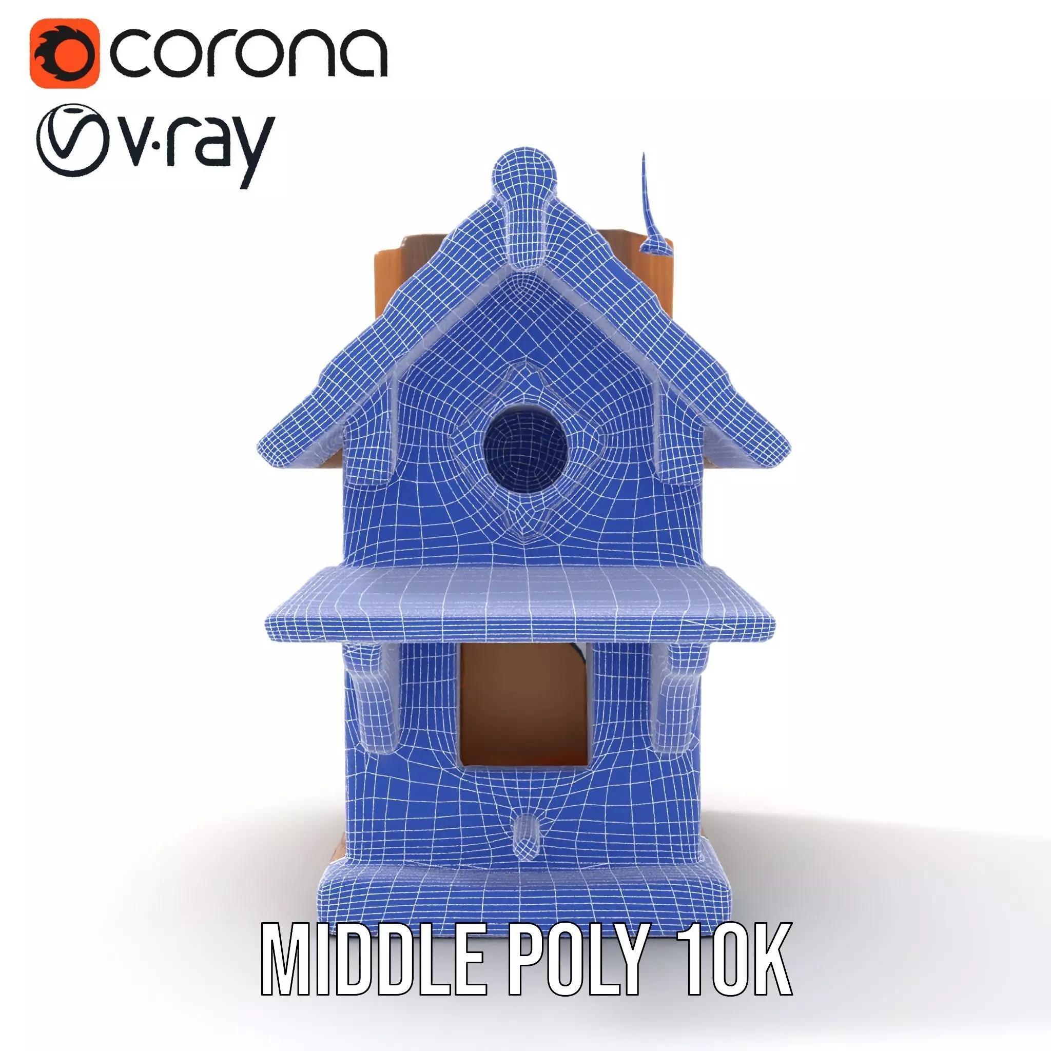 Rustic Wooden Birdhouse model pack Low-poly 3D model_20