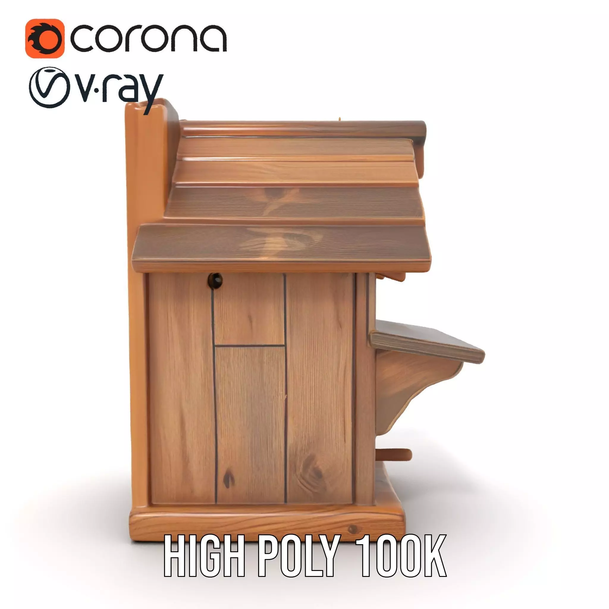 Rustic Wooden Birdhouse model pack Low-poly 3D model_22