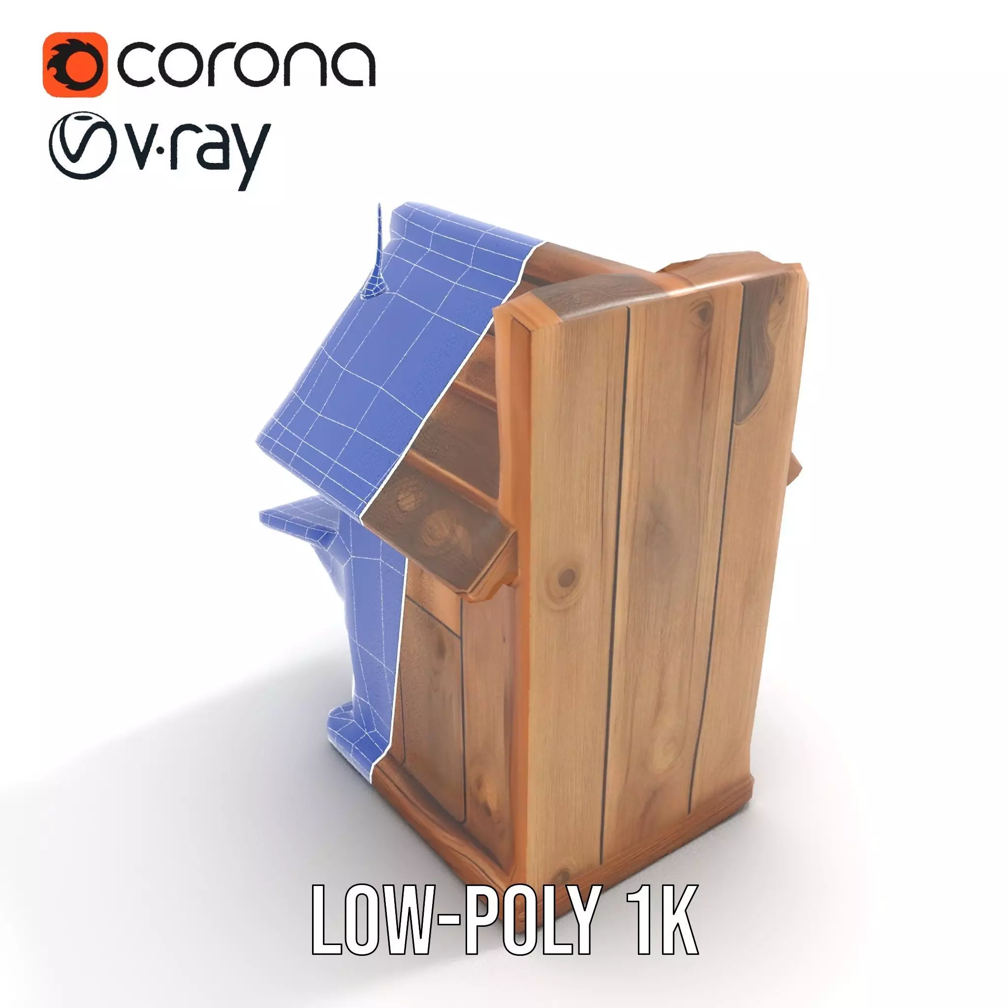 Rustic Wooden Birdhouse model pack Low-poly 3D model_21