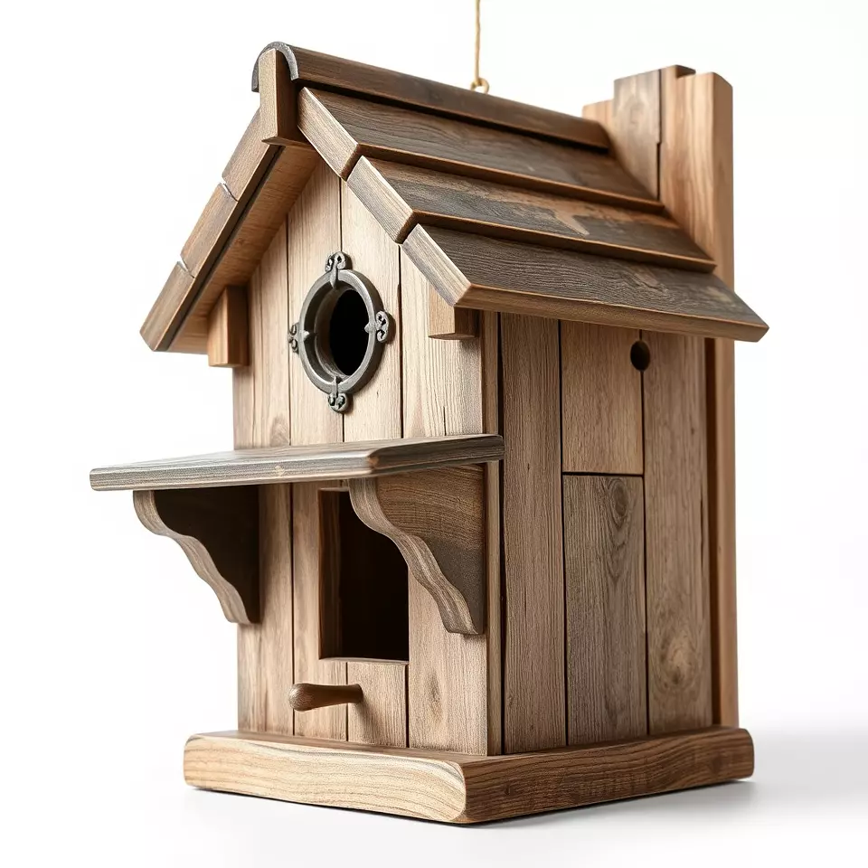 Rustic Wooden Birdhouse model pack Low-poly 3D model_3