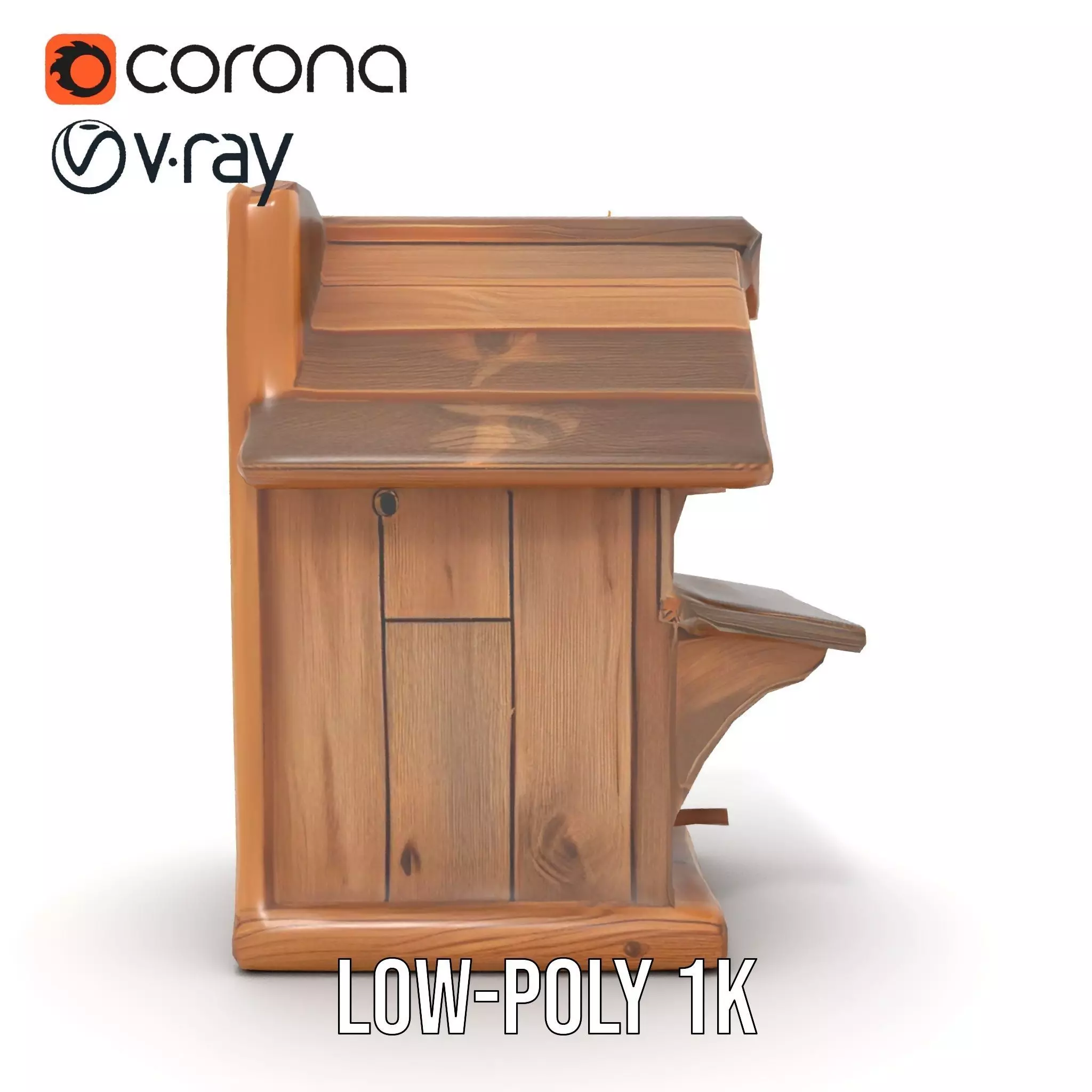 Rustic Wooden Birdhouse model pack Low-poly 3D model_27