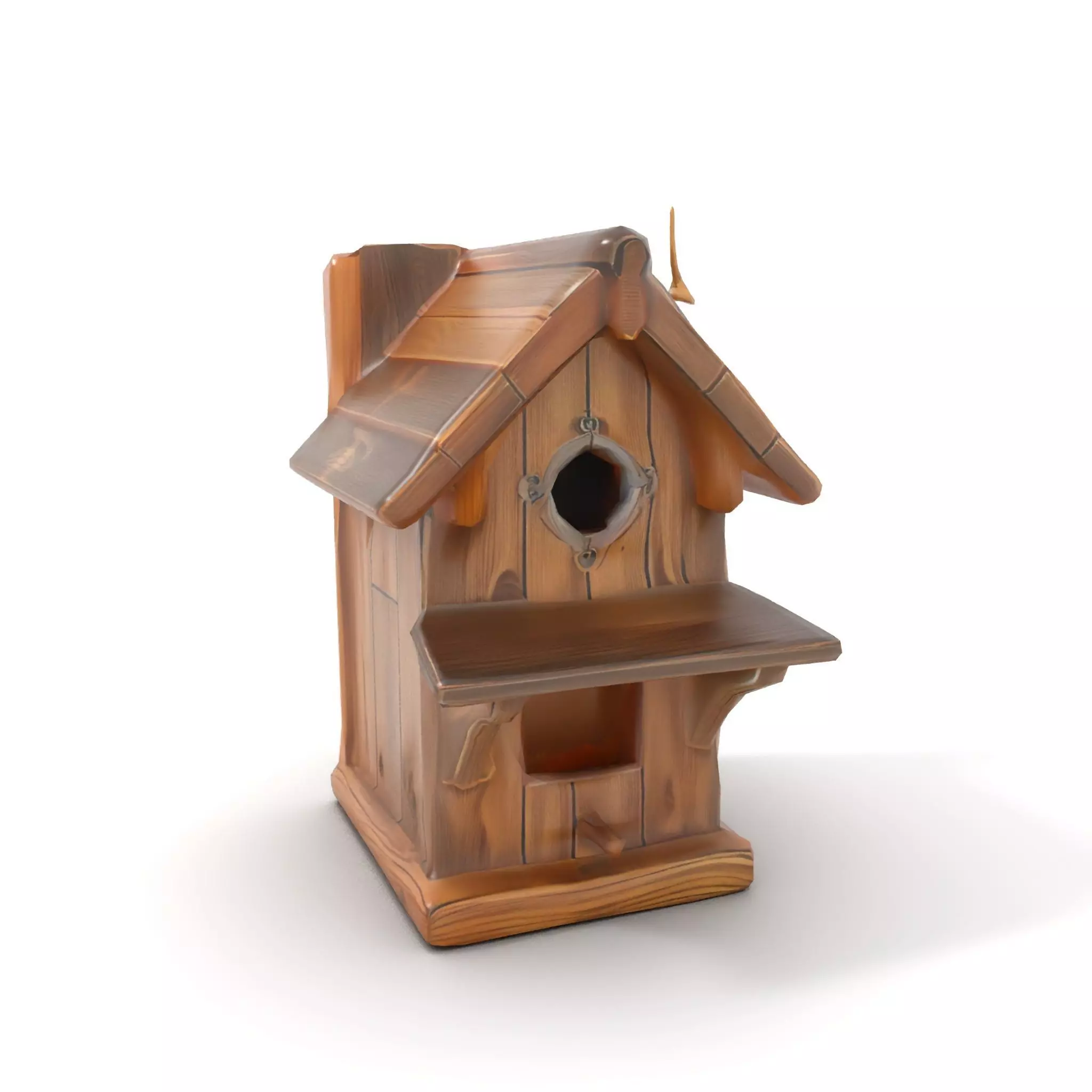 Rustic Wooden Birdhouse model pack Low-poly 3D model_10