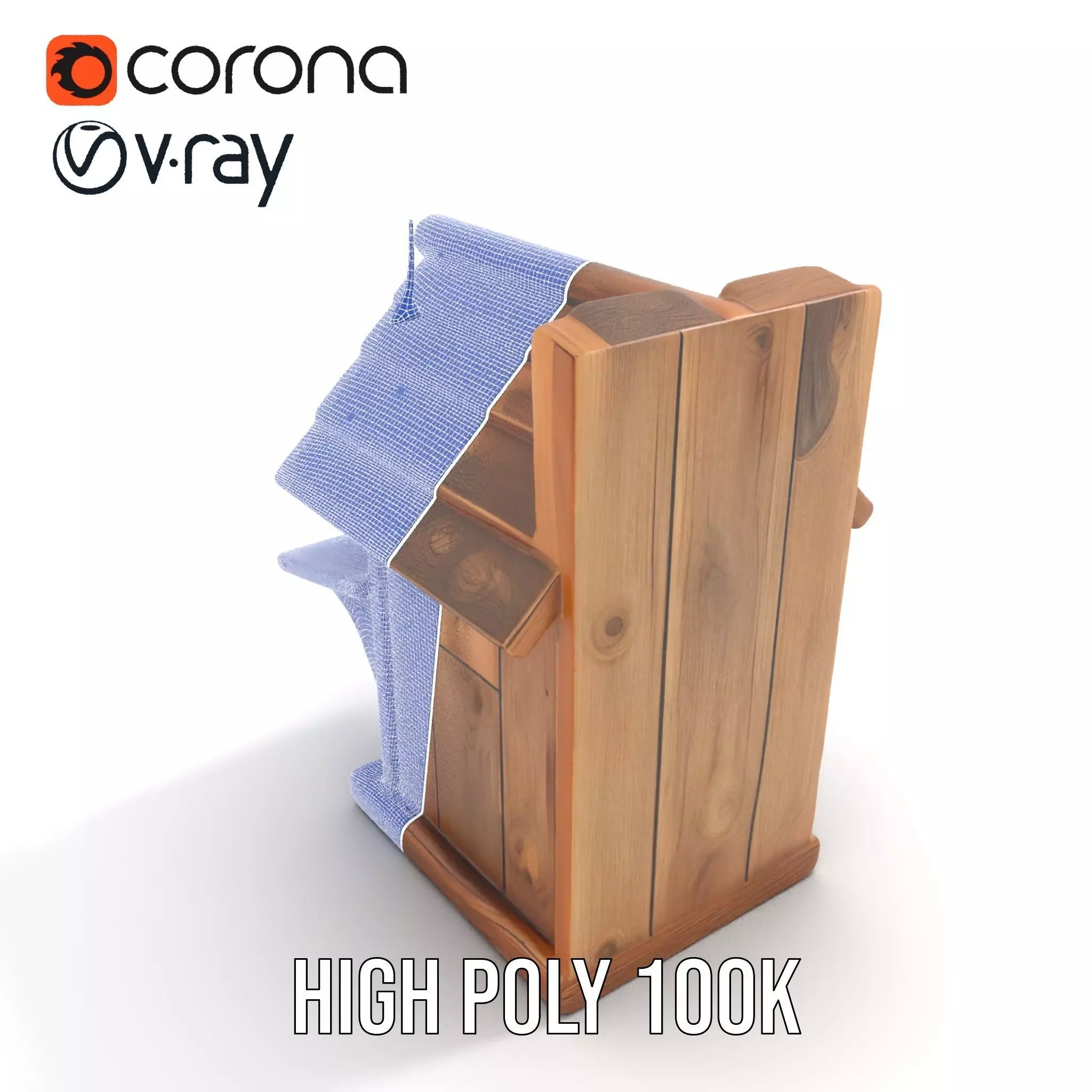 Rustic Wooden Birdhouse model pack Low-poly 3D model_34