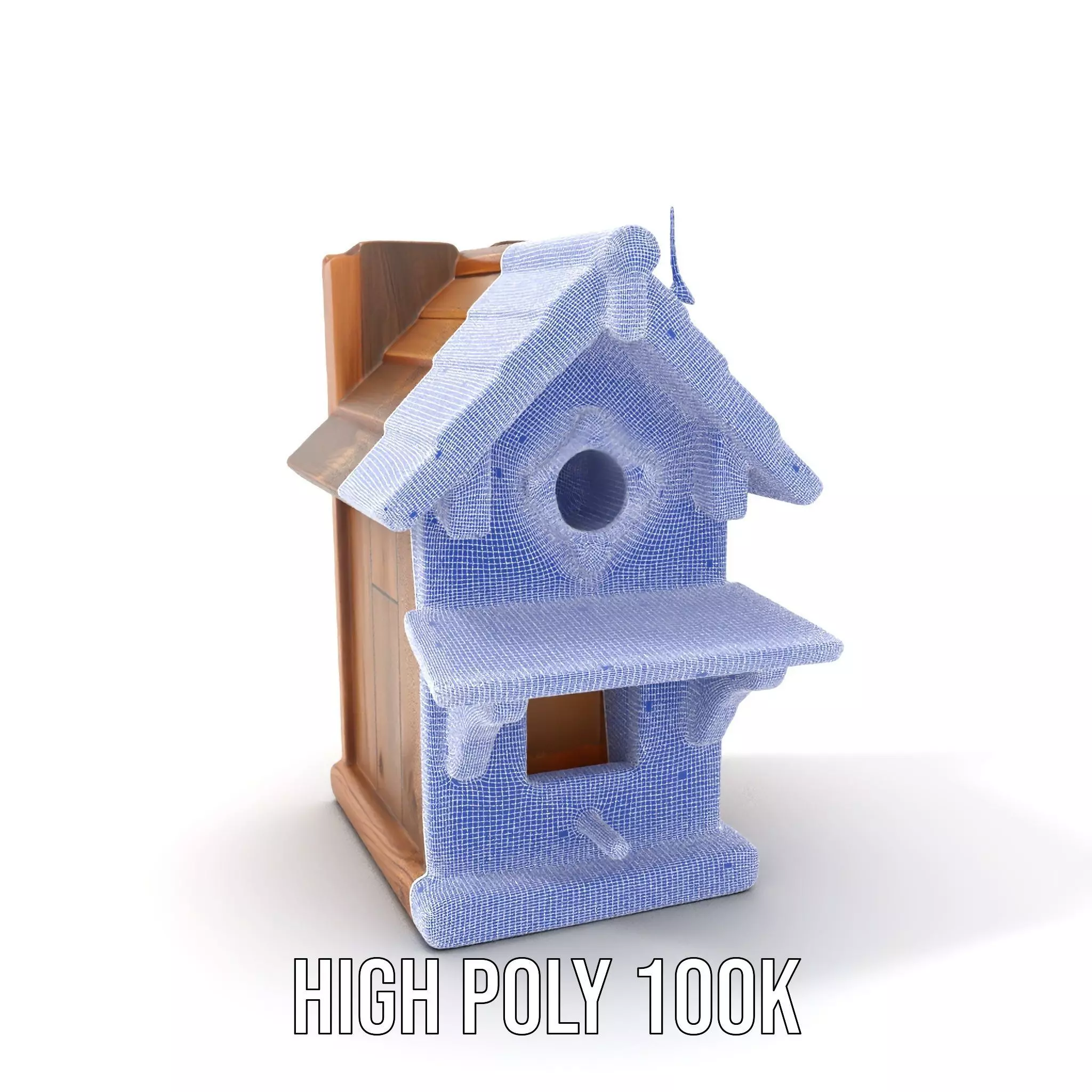 Rustic Wooden Birdhouse model pack Low-poly 3D model_5
