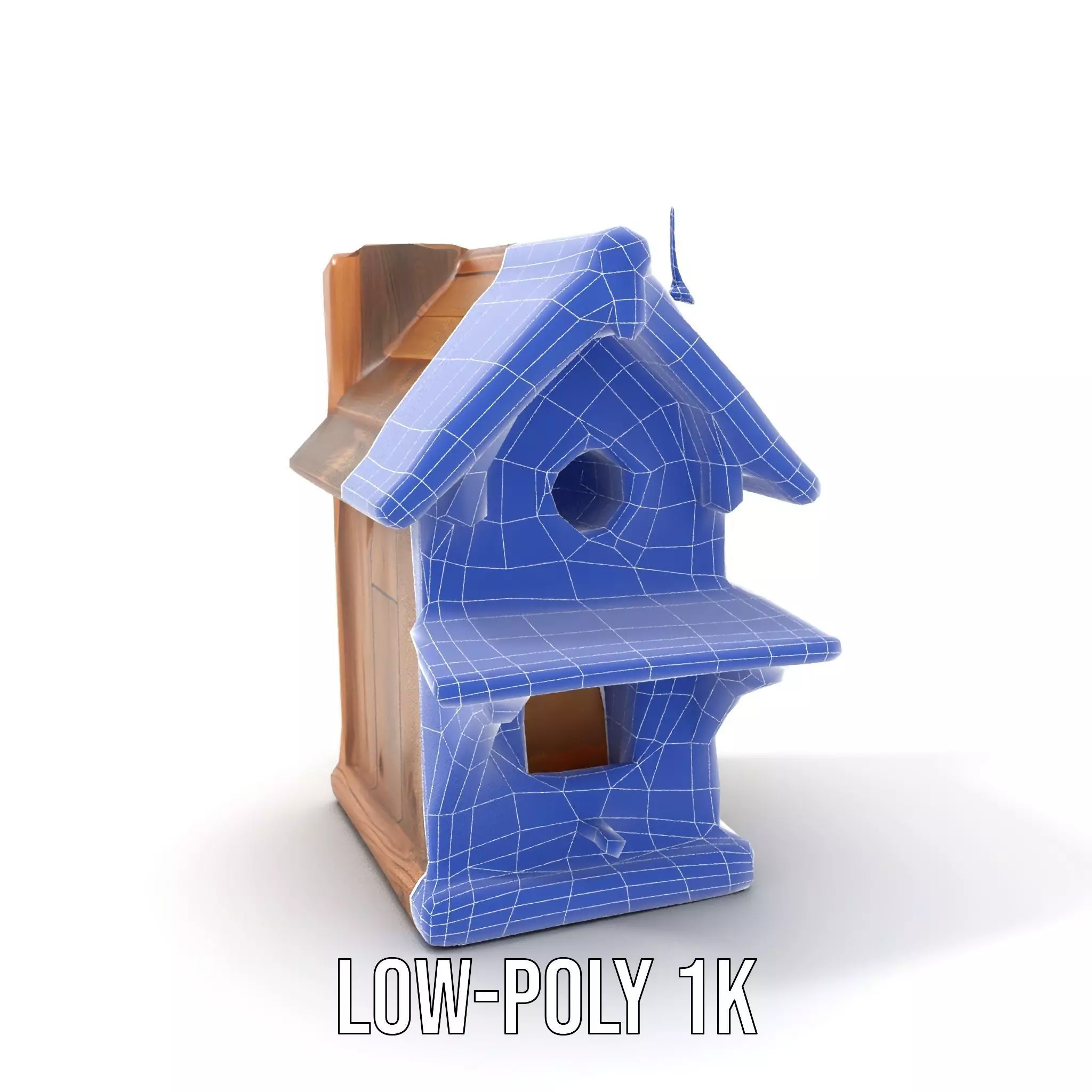 Rustic Wooden Birdhouse model pack Low-poly 3D model_15