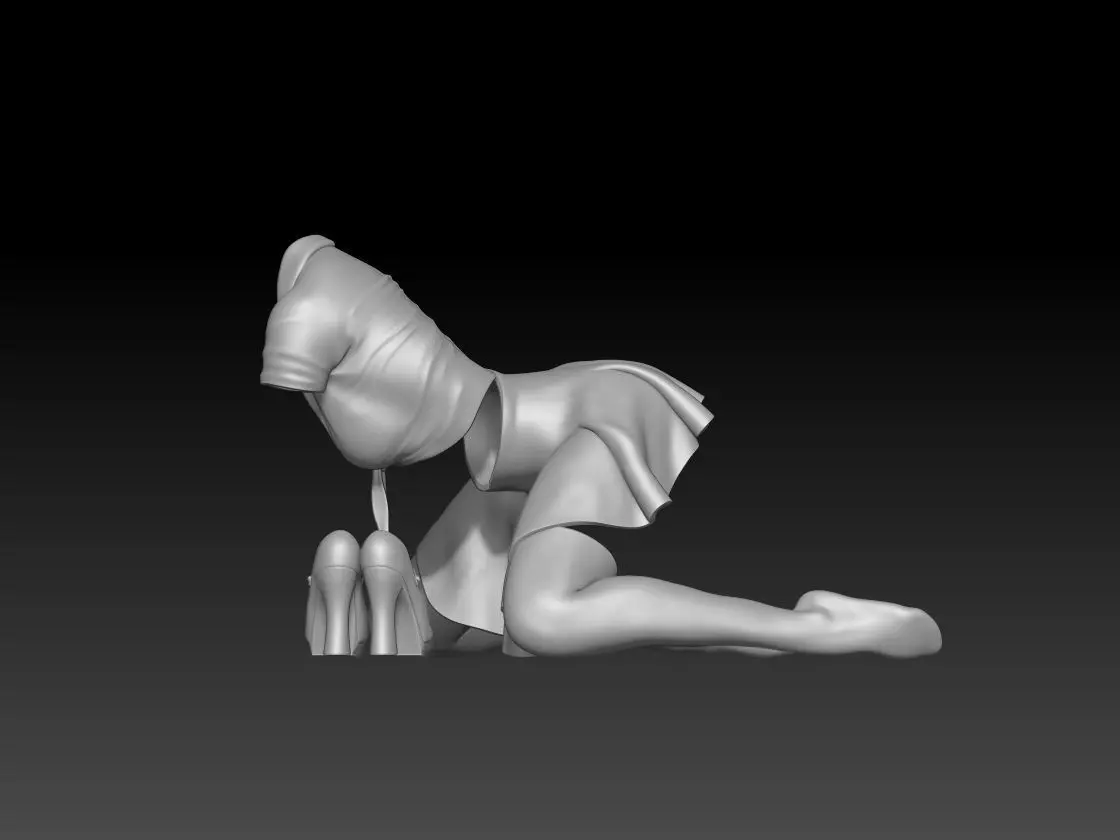 ghost student girl 4 3D print model_2
