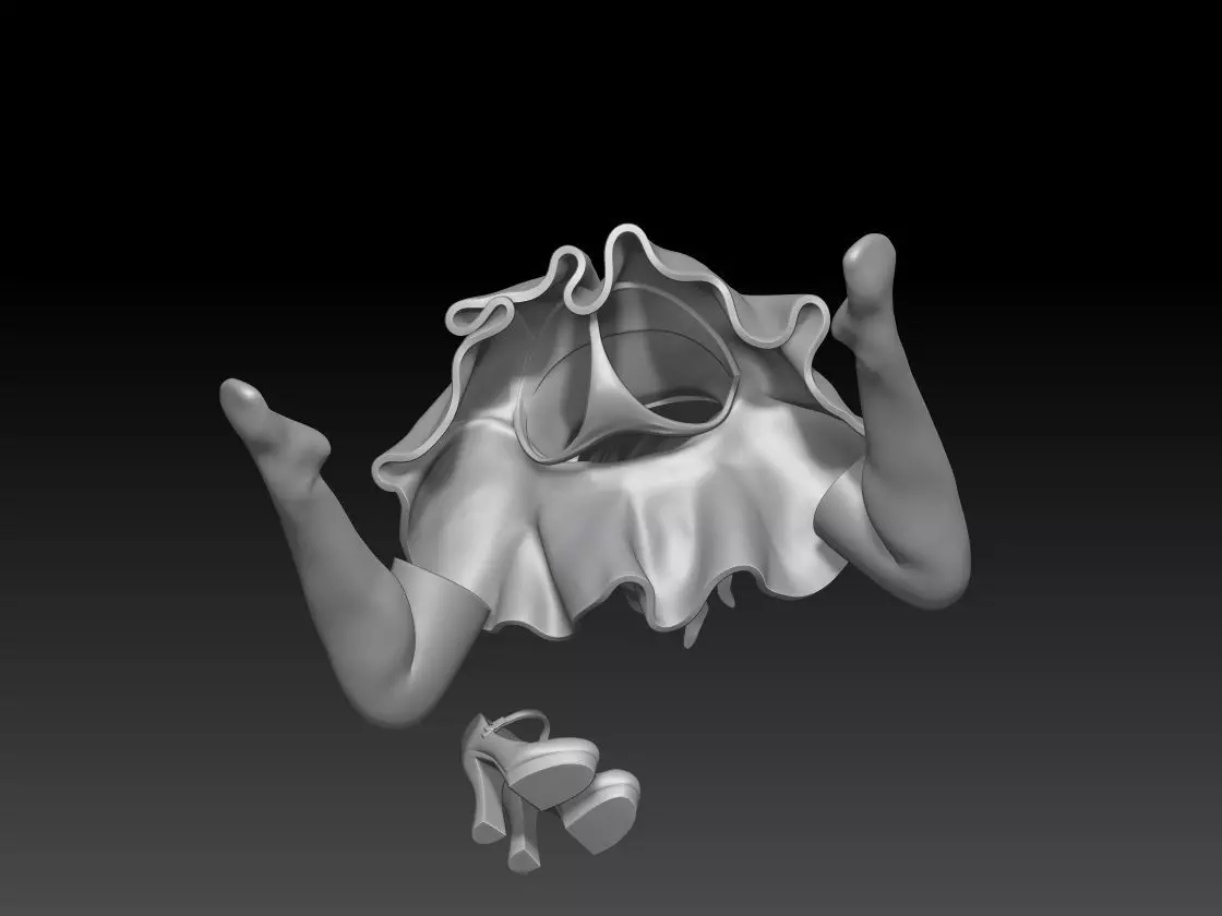 ghost student girl 4 3D print model_3
