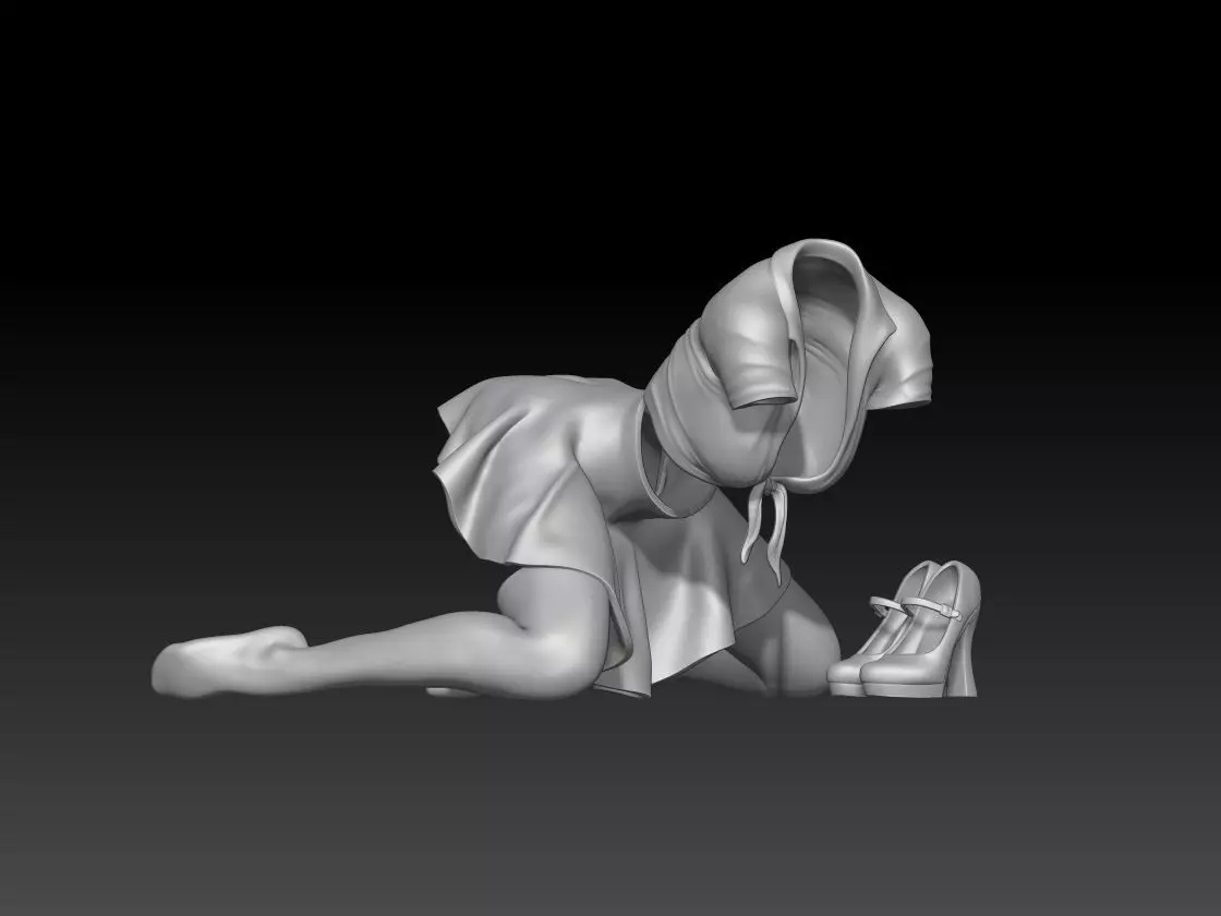ghost student girl 4 3D print model_0