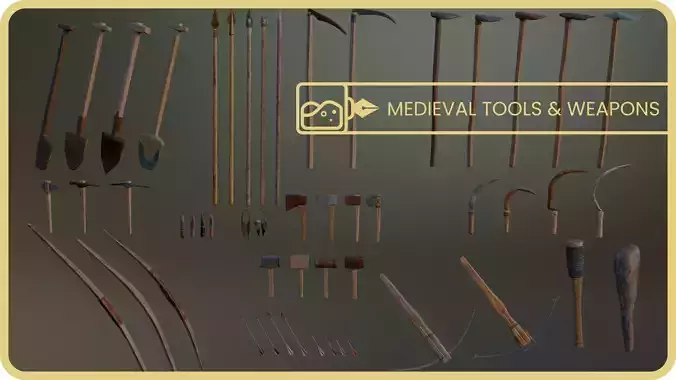 Medieval Tools and Weapons 3D Asset Pack