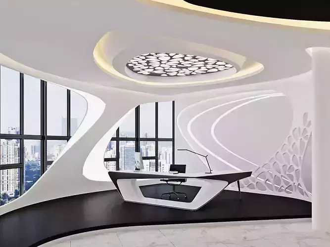 Futuristic Executive Office Interior