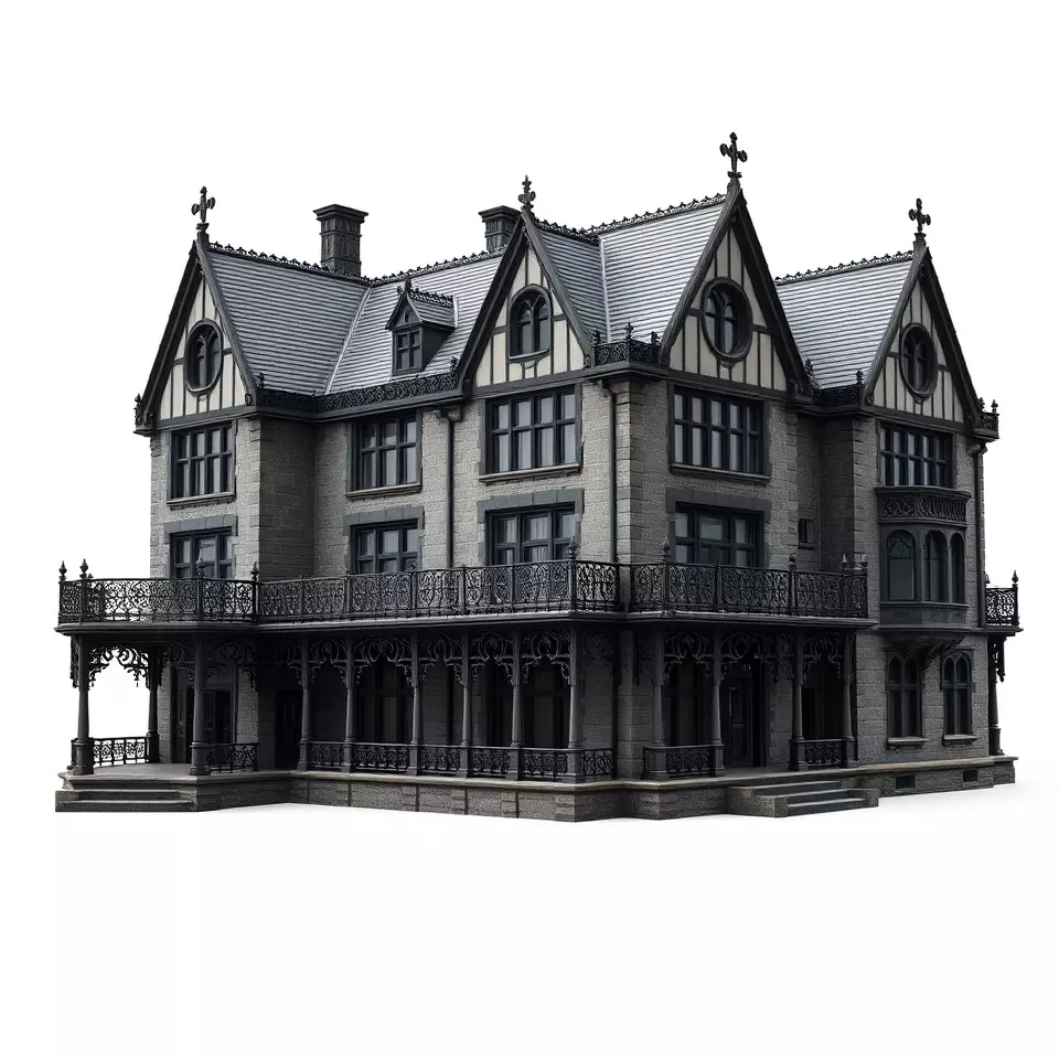 Gothic Mansion model pack Low-poly 3D model_3