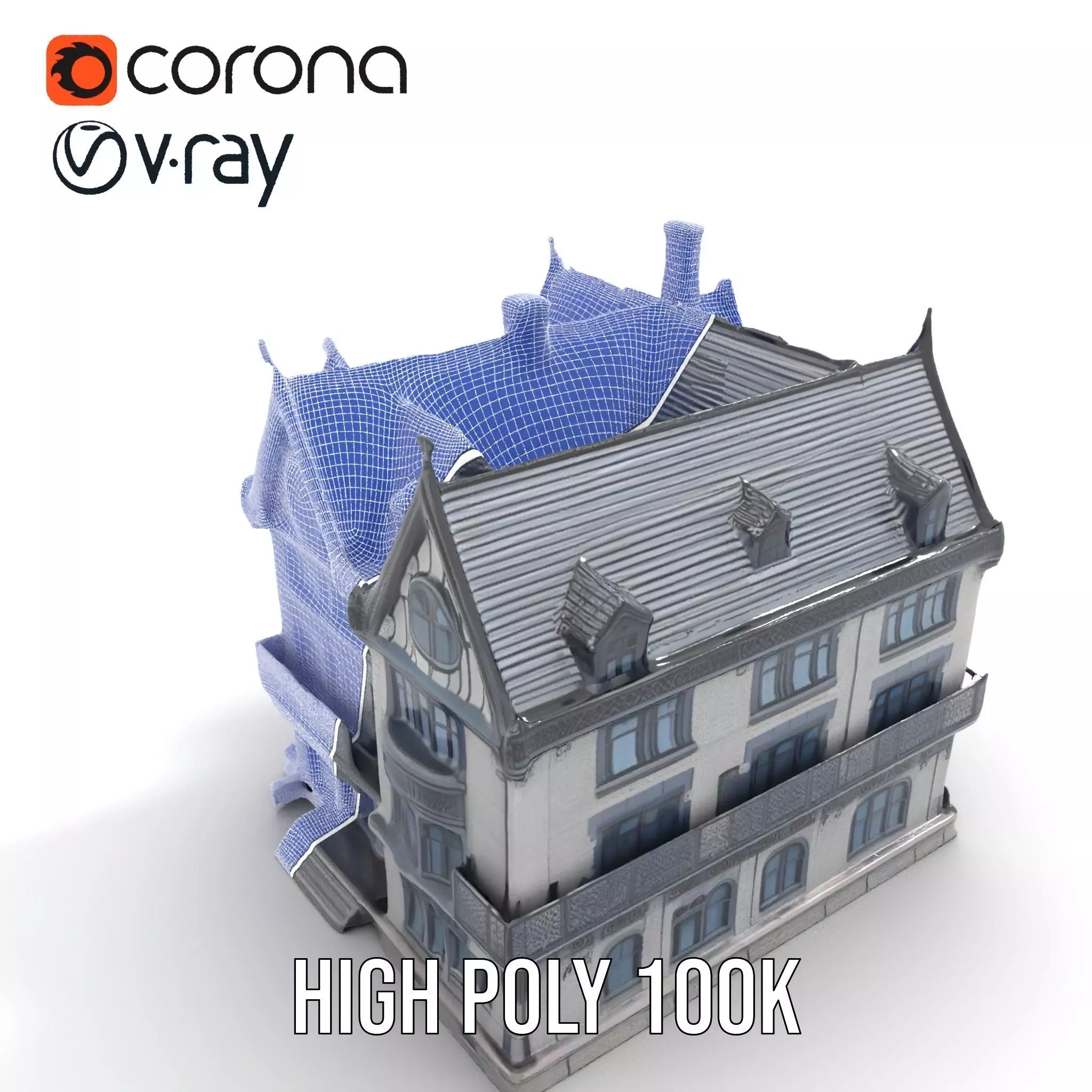 Gothic Mansion model pack Low-poly 3D model_32