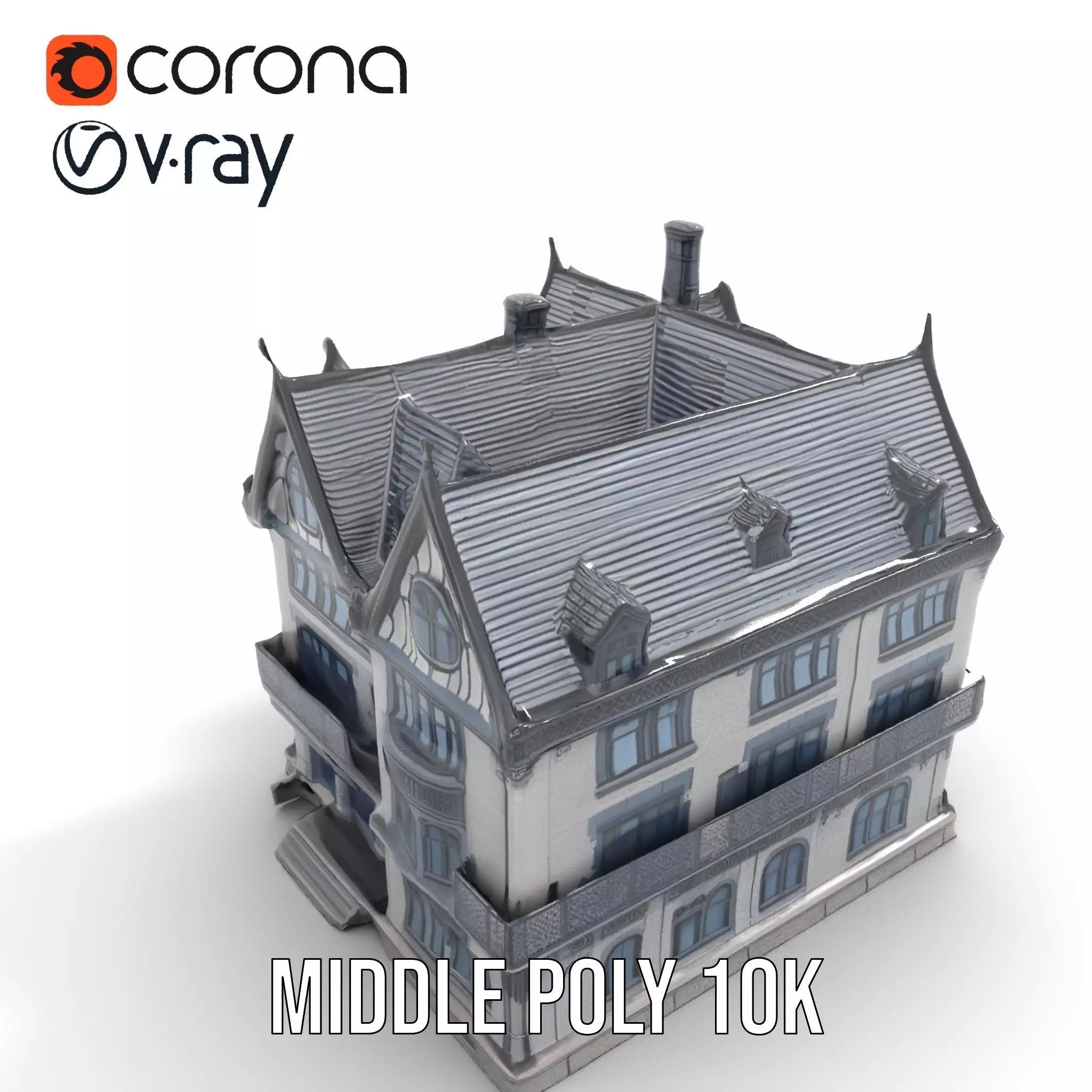 Gothic Mansion model pack Low-poly 3D model_7