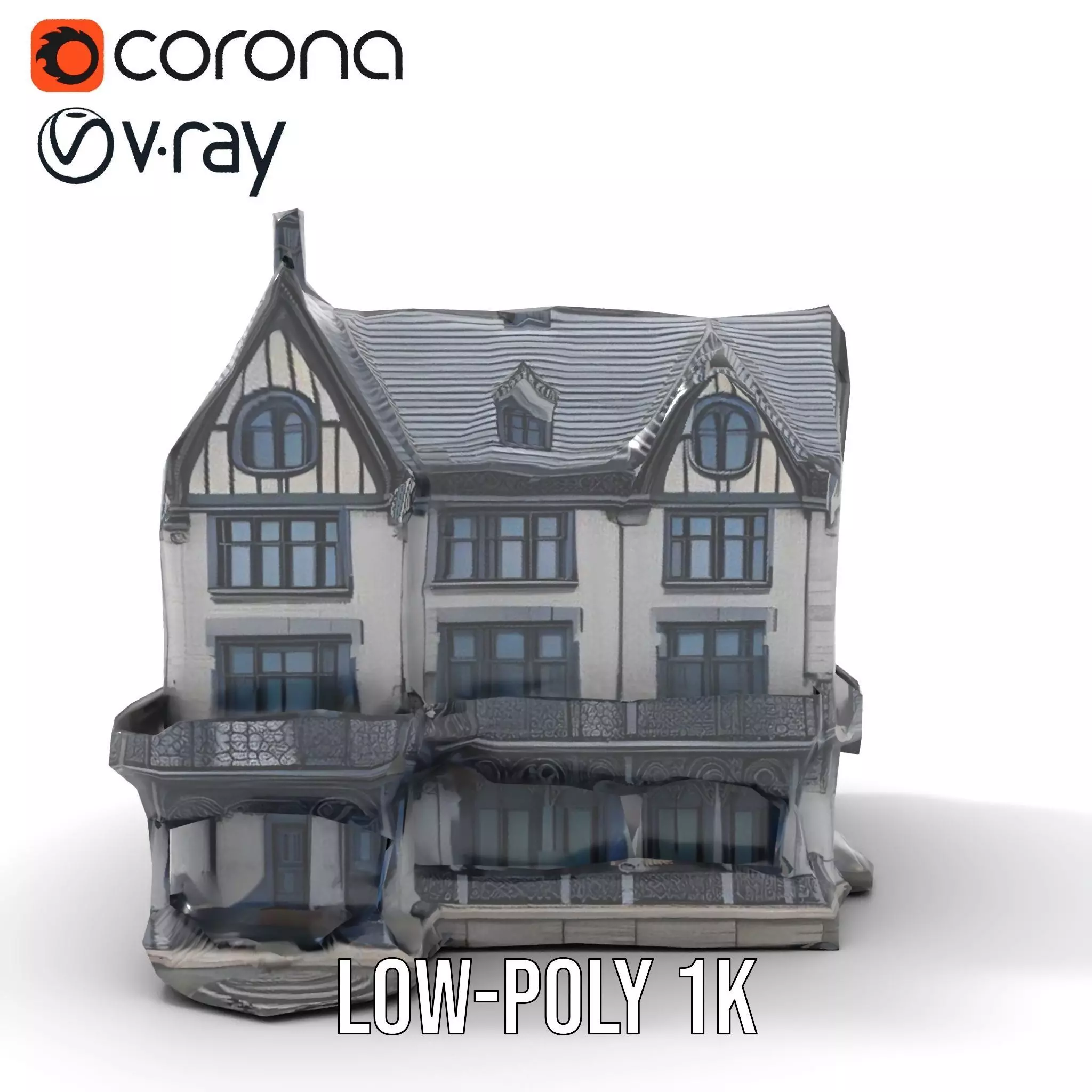 Gothic Mansion model pack Low-poly 3D model_24