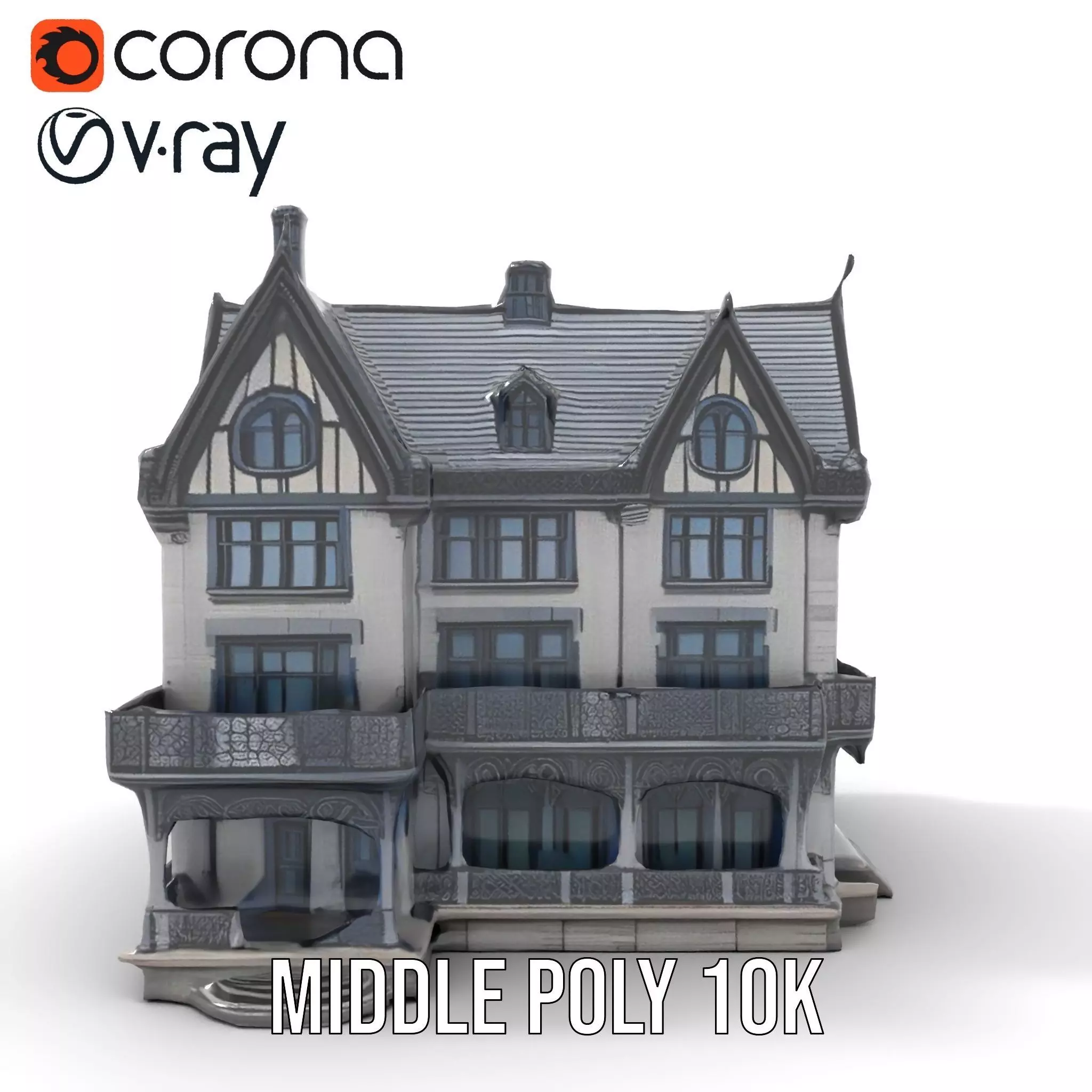 Gothic Mansion model pack Low-poly 3D model_20