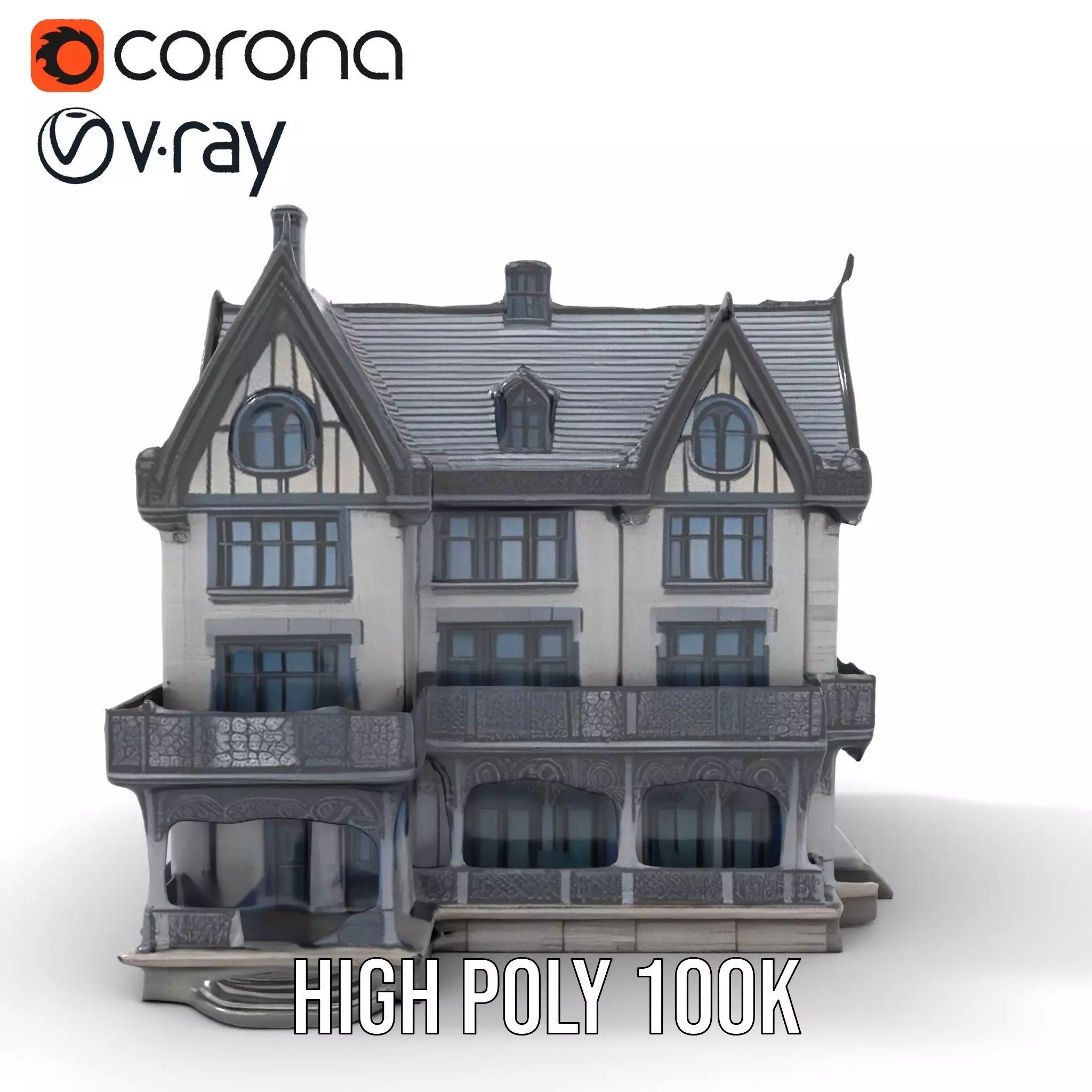 Gothic Mansion model pack Low-poly 3D model_27