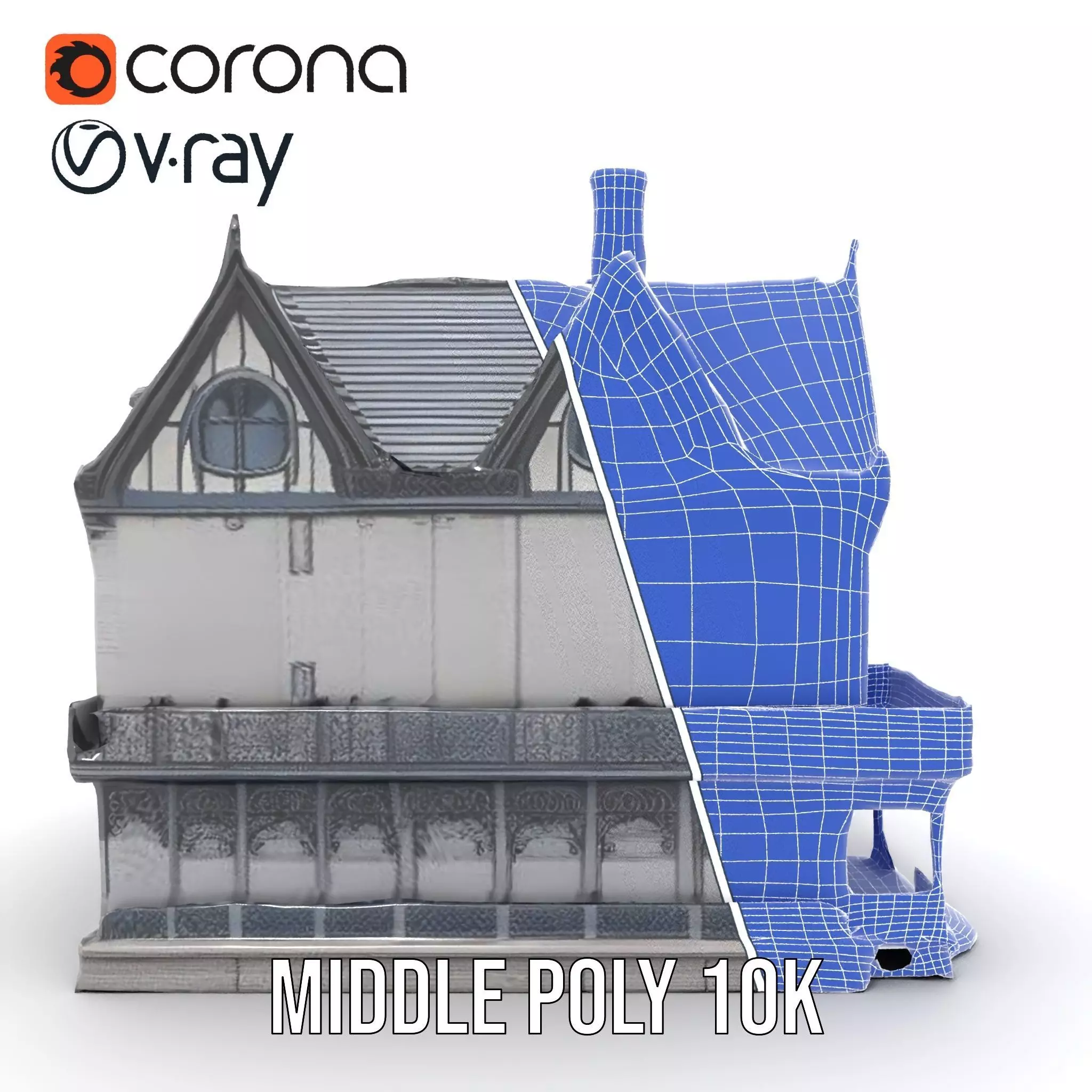 Gothic Mansion model pack Low-poly 3D model_30