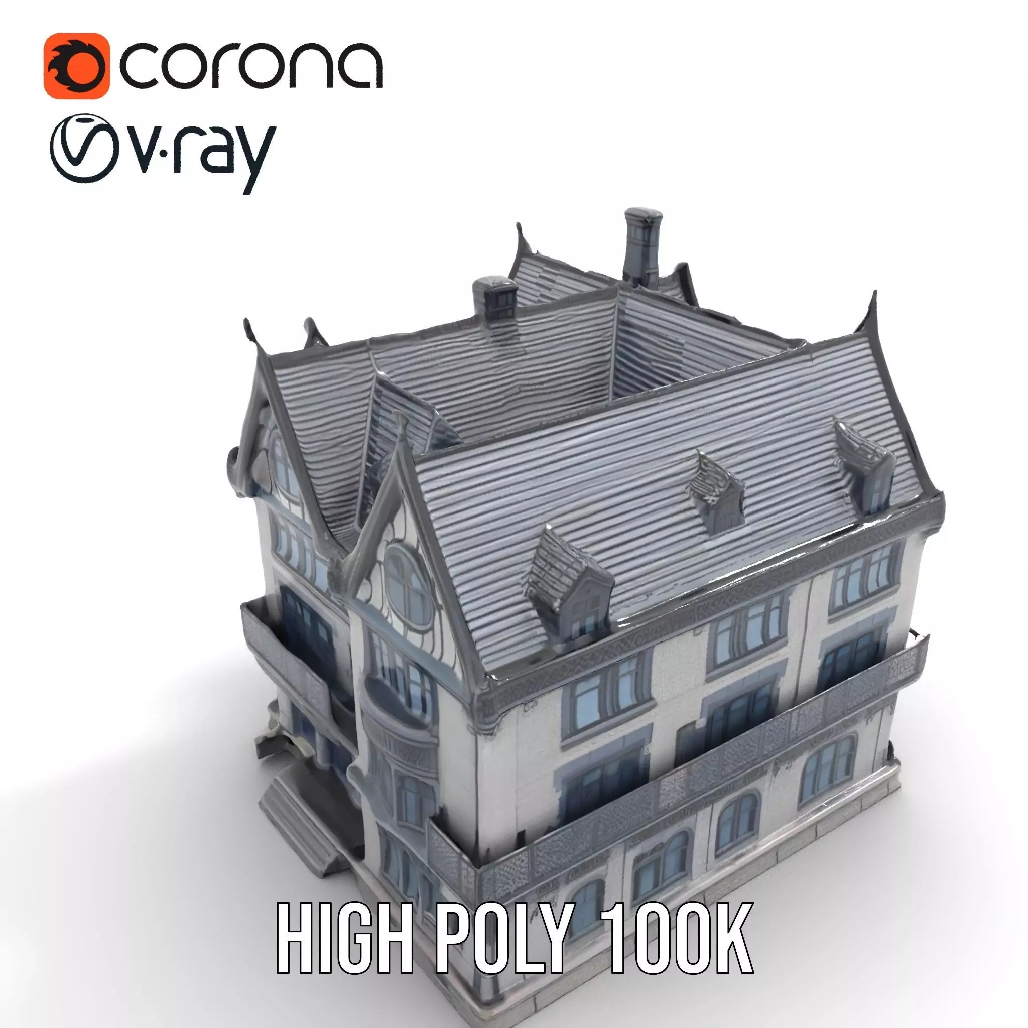 Gothic Mansion model pack Low-poly 3D model_19