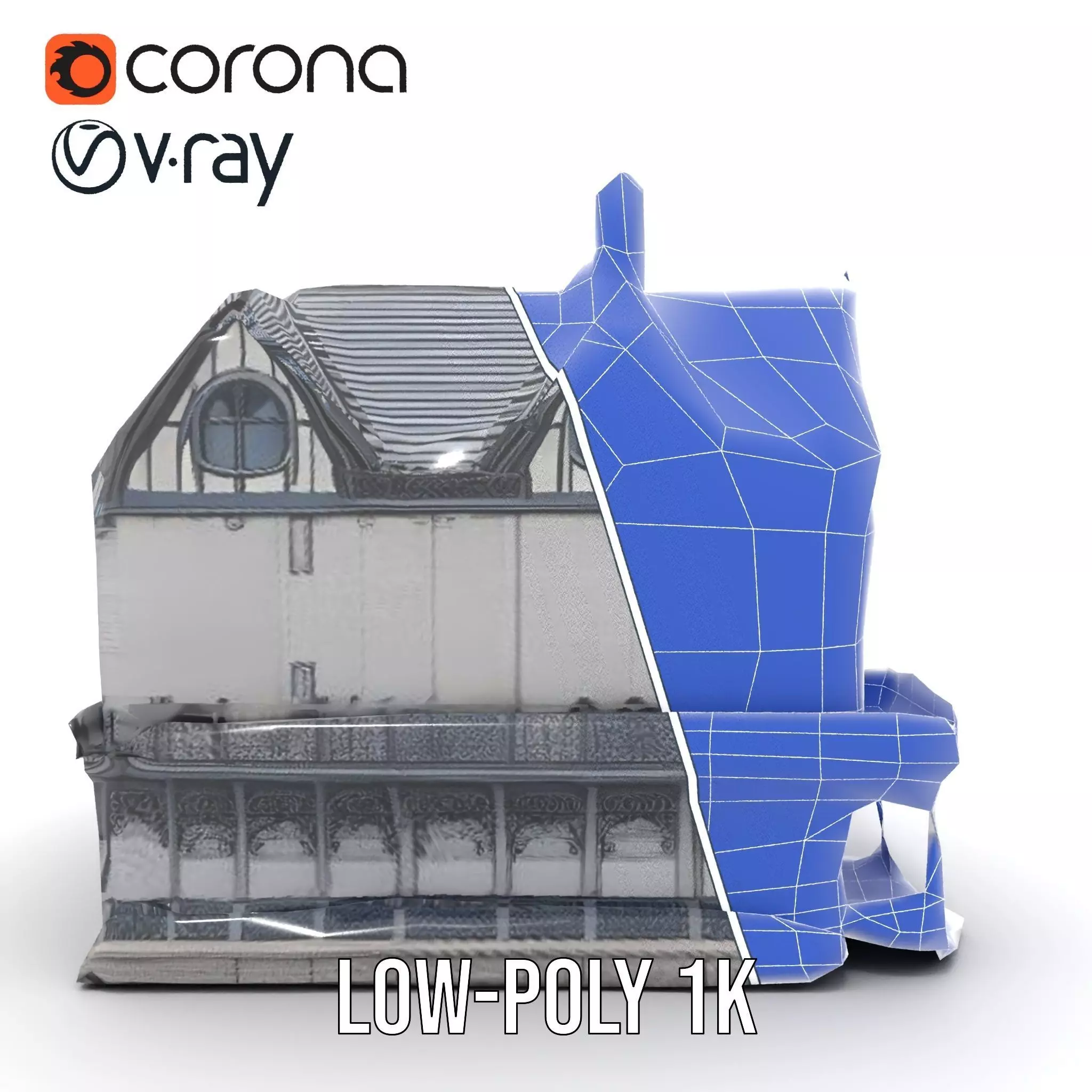 Gothic Mansion model pack Low-poly 3D model_29