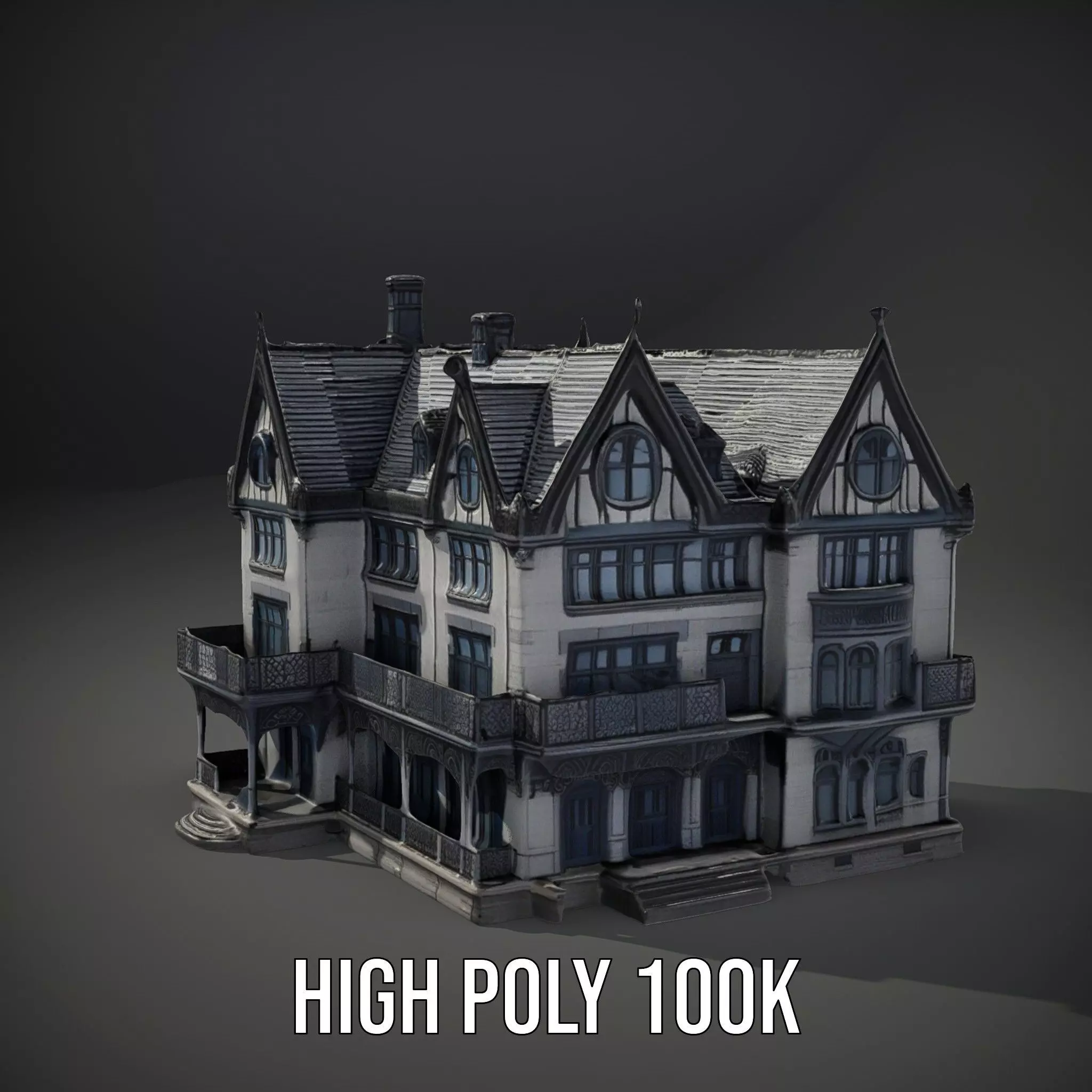 Gothic Mansion model pack Low-poly 3D model_11