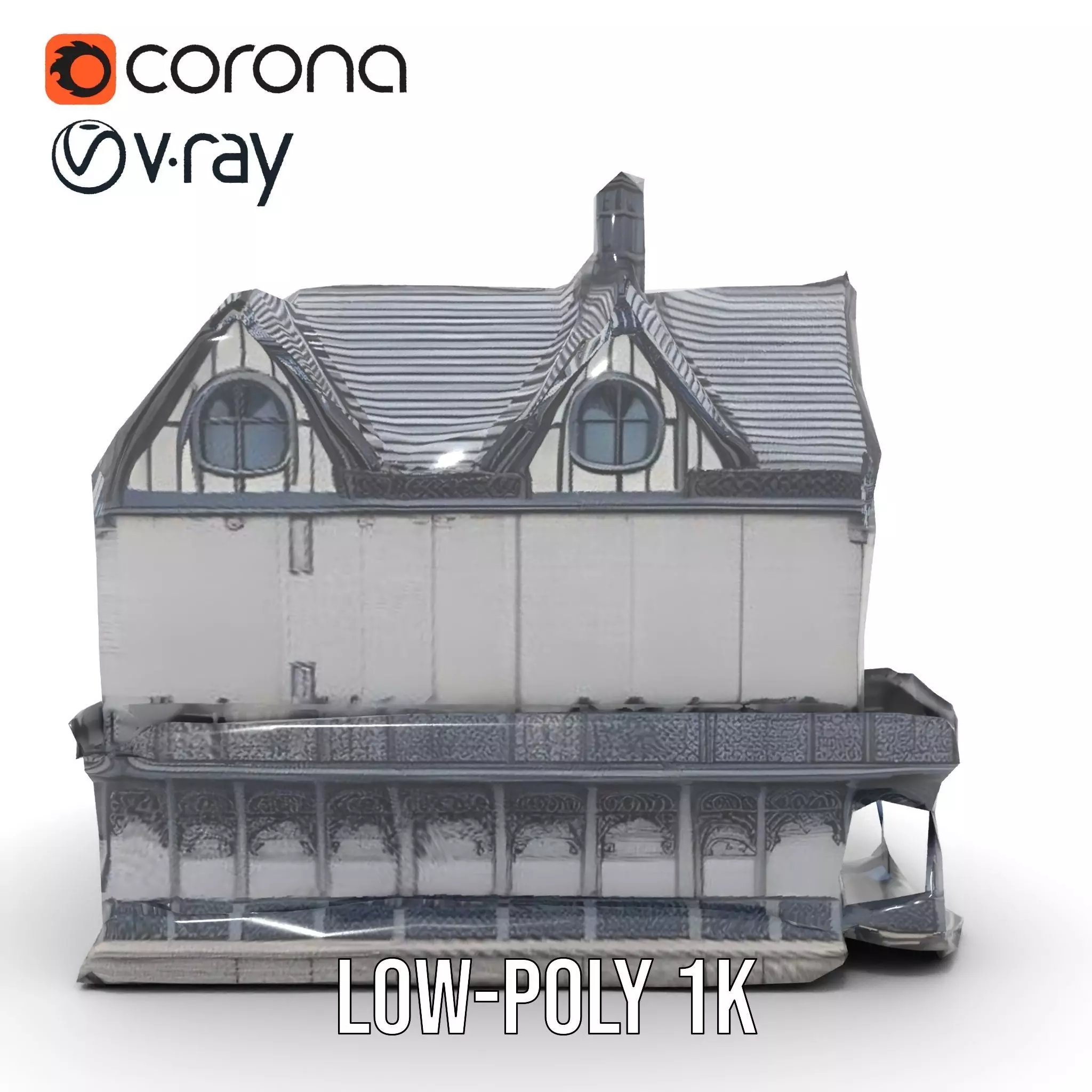 Gothic Mansion model pack Low-poly 3D model_8